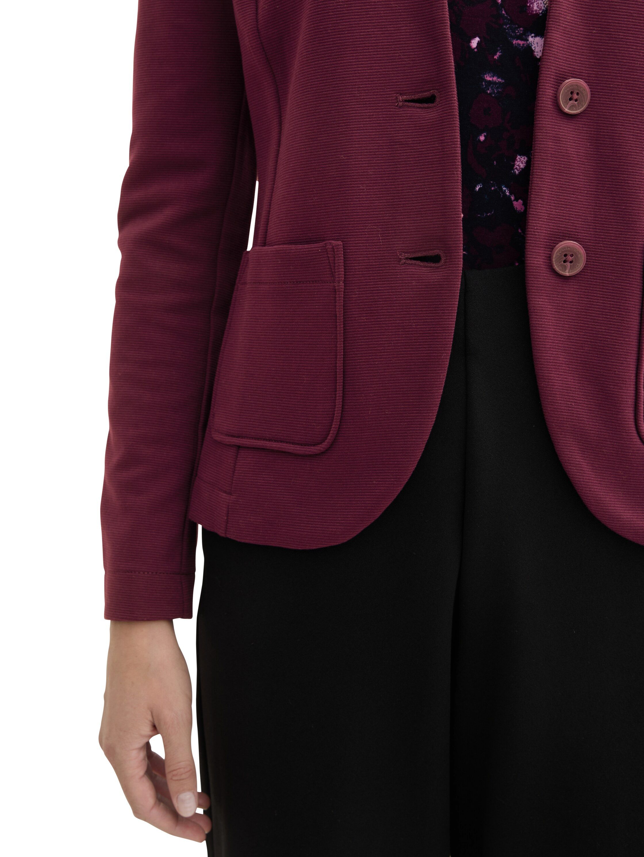 Tom Tailor Sweatblazer Ottoman met opgestikte zakken en structuur