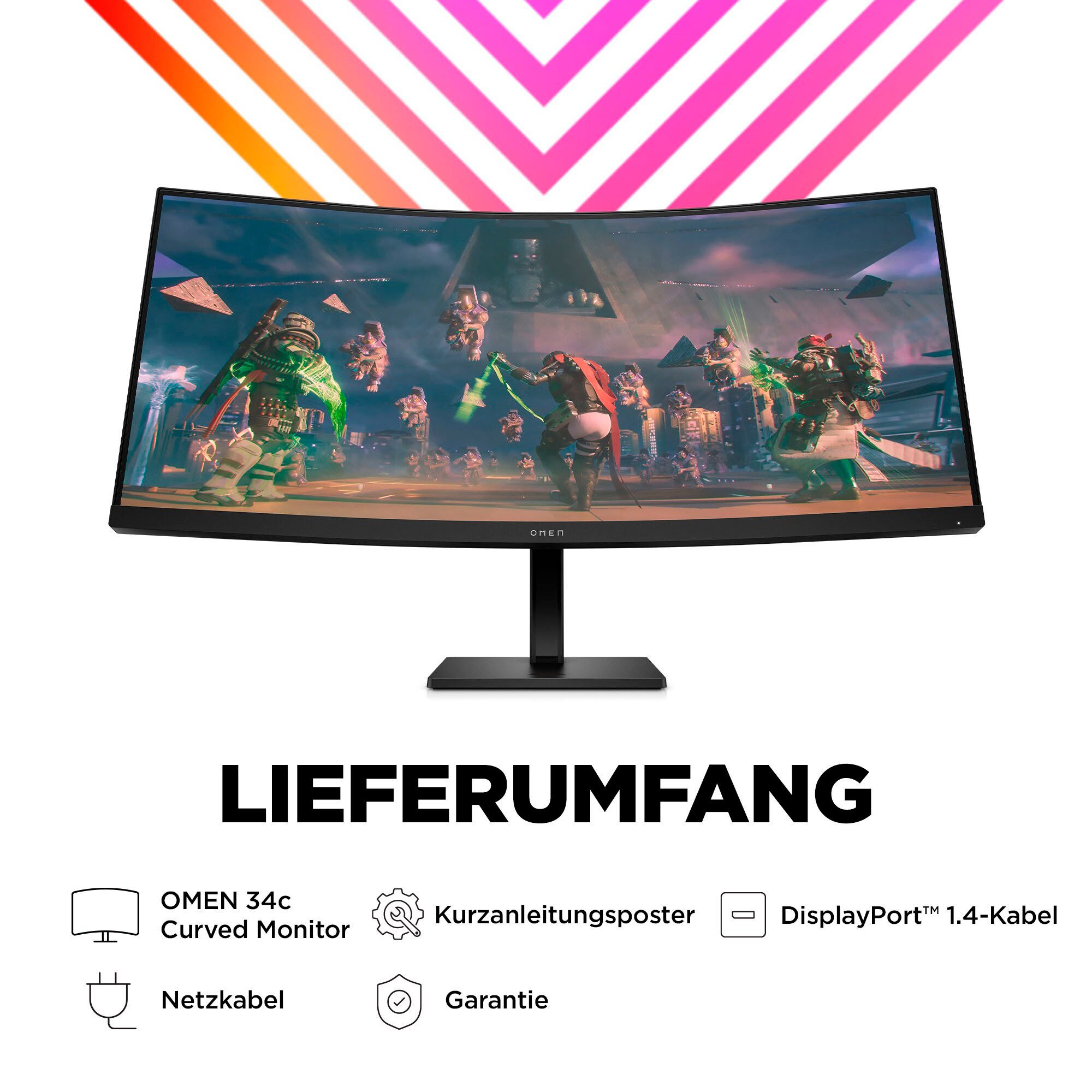 HP Curved-gaming-monitor OMEN 34c (HSD-0159-A), 86,4 cm / 34", WQHD