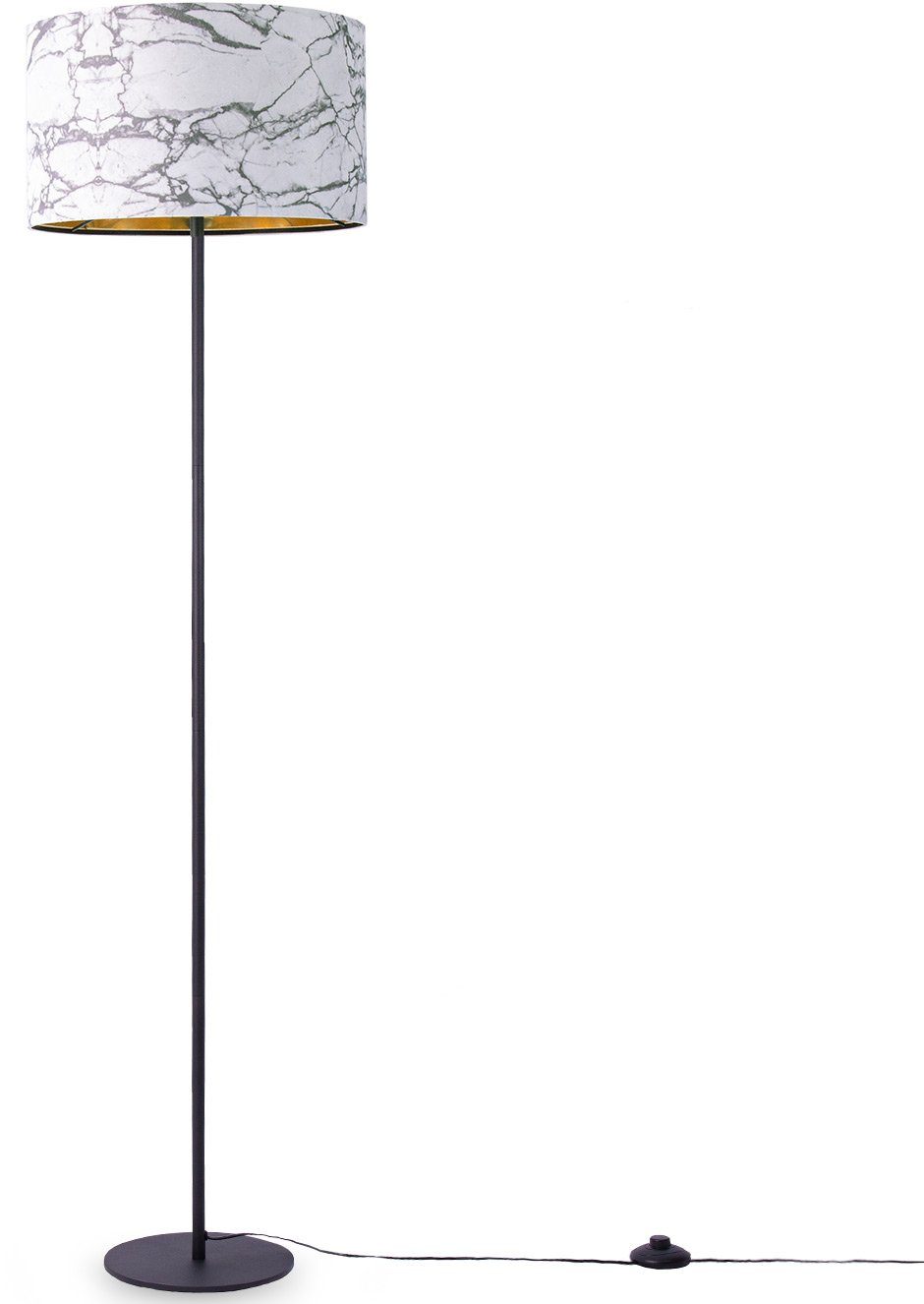 Paco Home Staande lamp Kracht 525 Woonkamer slaapkamer E27 marmer steen ontwerp grijs wit