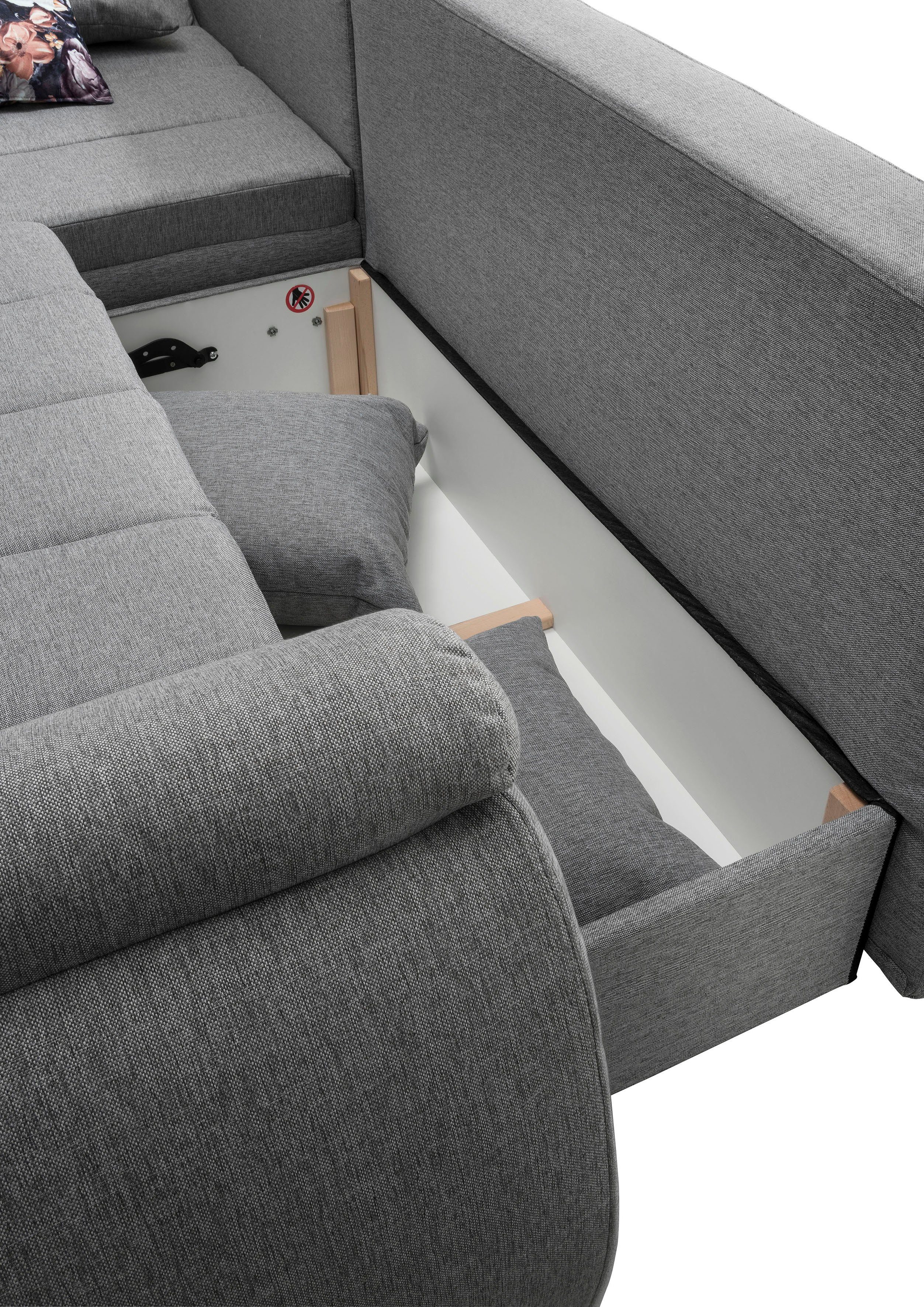 INOSIGN Hoekbank Imola elegant en modern, actuele stiksels in de zitting, comfortabel, L-vorm