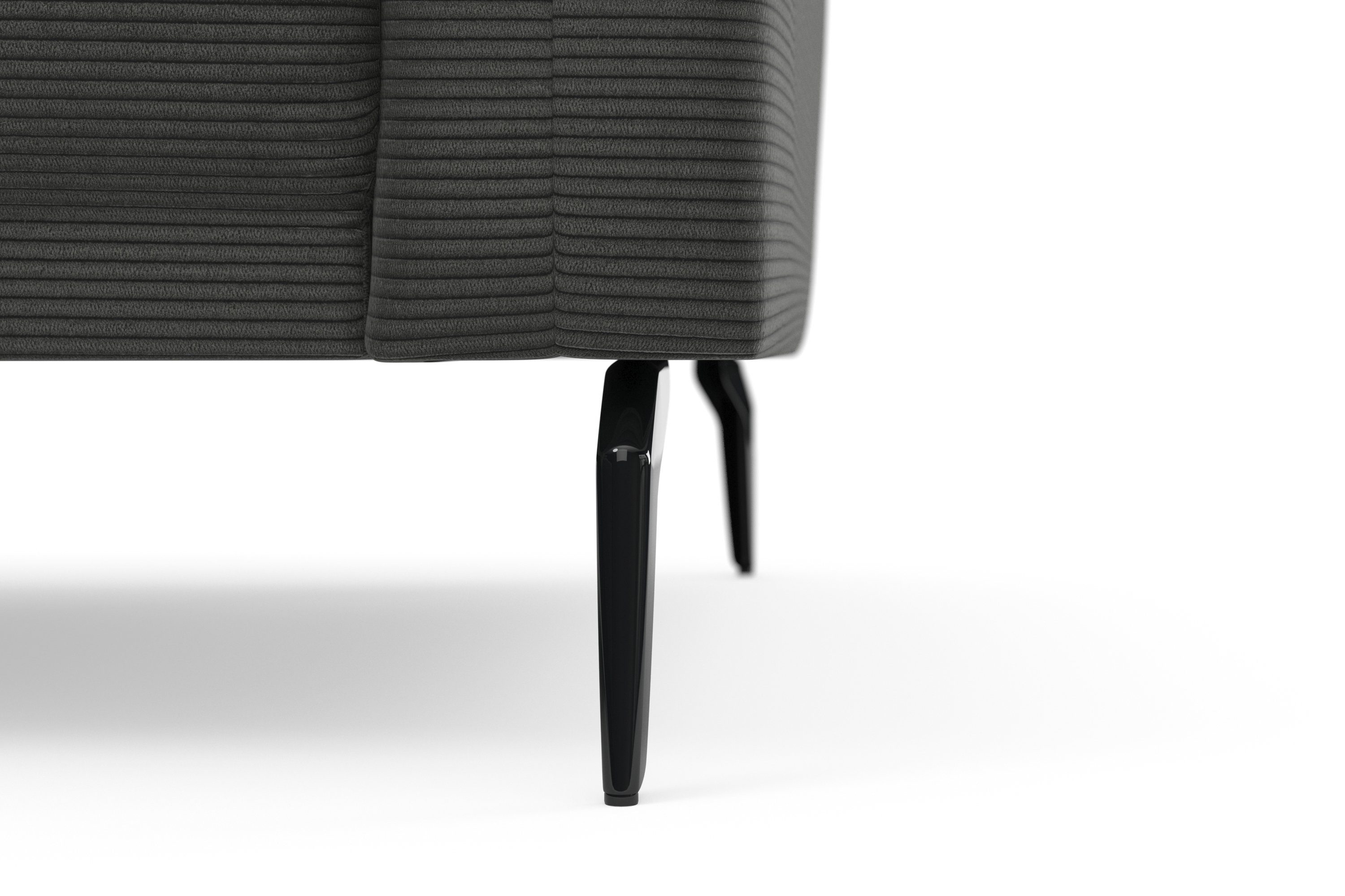 INOSIGN Hoekbank Coco L-vorm Verstelbare zitdiepte, armleuning en hoofdeind, cordbekleding, poothoogte 15 cm