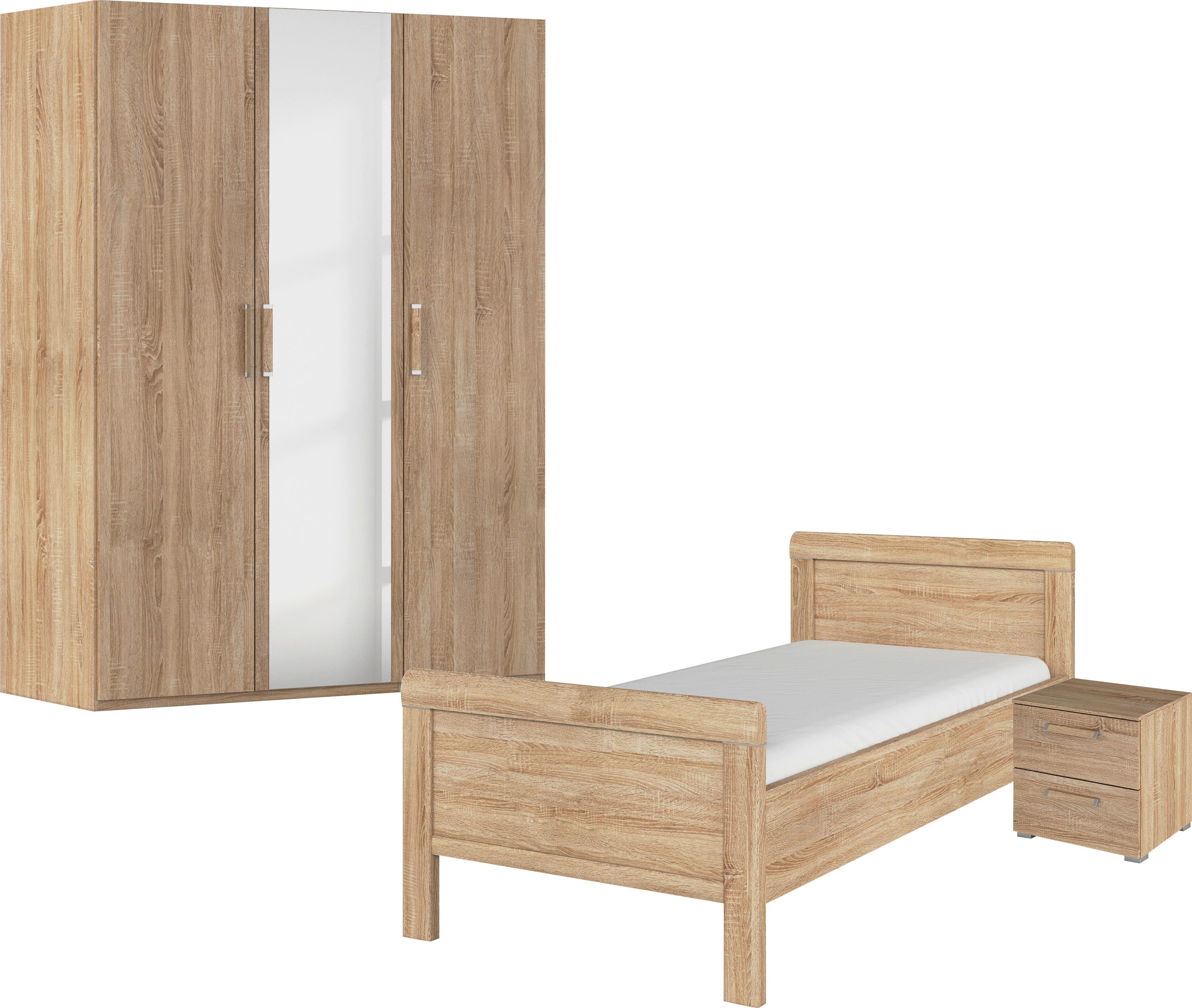 rauch Slaapkamerserie Compleet slaapkamer EVELYN Kast en bed in 2 breedtes, nachtkastje met 2 lades MADE IN GERMANY (set, 3-delig) garderobekasten