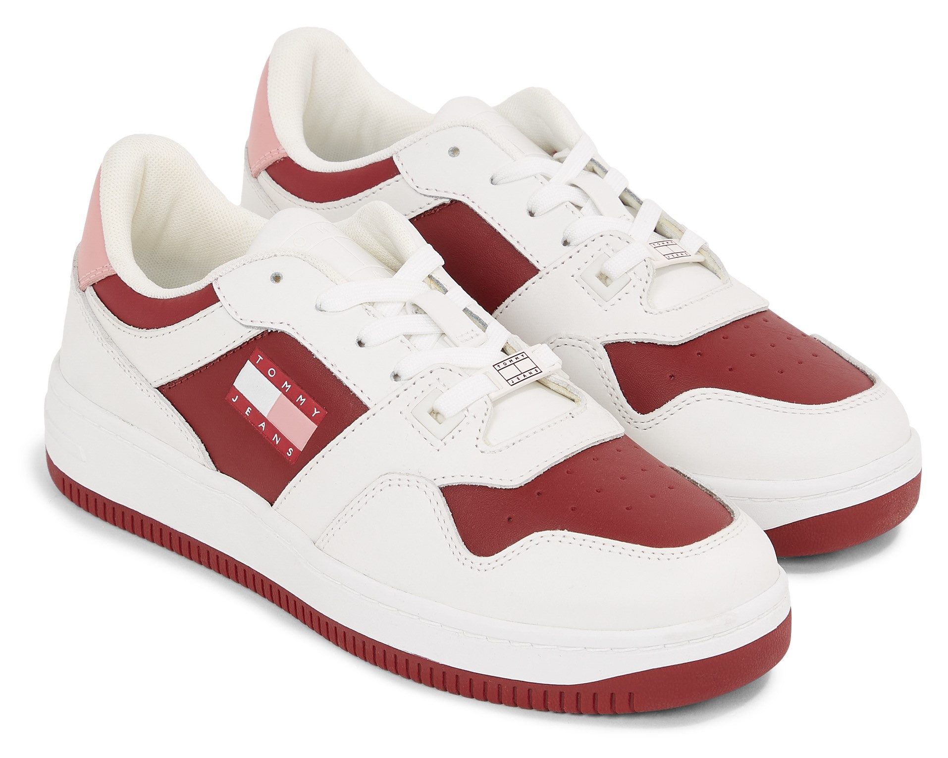 TOMMY JEANS Plateausneakers TJW RETRO BASKET TONAL LOGO , vrijetijdsschoen, lage schoen, veterschoen met zijlijk logovlag