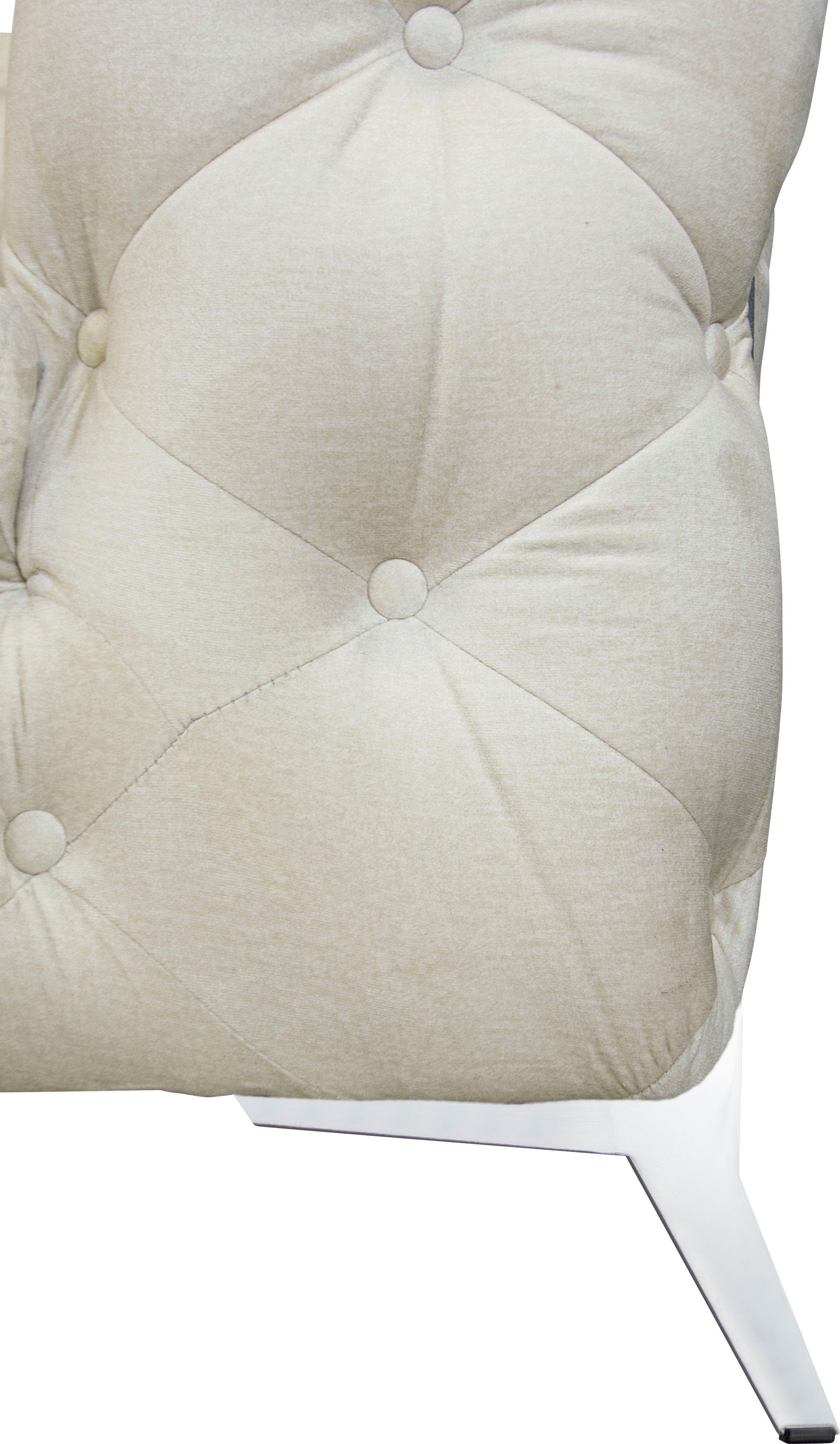Leonique Chesterfield-bank Amaury L-vorm grote hoekbank, chesterfield-look, breedte 323 cm, kleur van de poten ter keuze