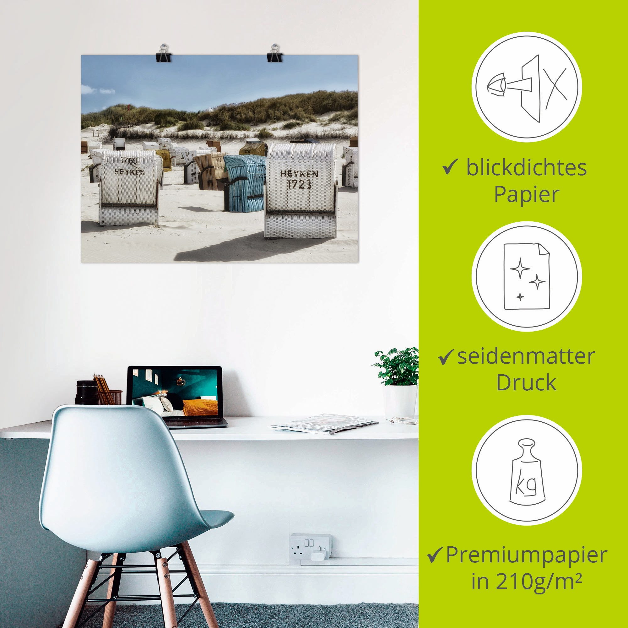 Artland Artprint Een dag aan zee als artprint op linnen, poster, muursticker in verschillende maten
