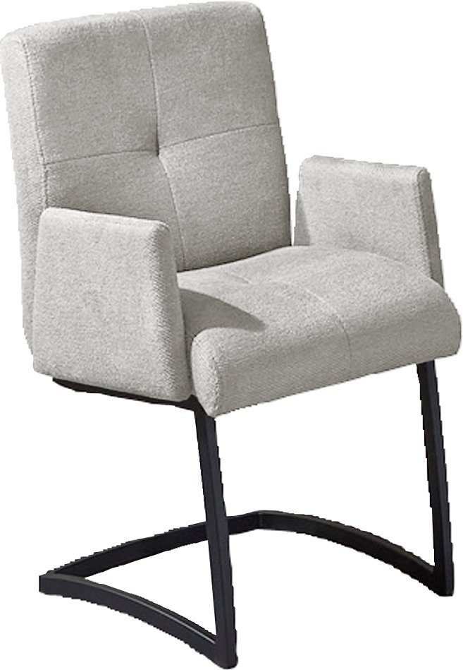 exxpo - sofa fashion Vrijdragende stoel Affogato met comfortabele armleuningen aantrekkelijke kruisnaad in de rugleuning zweefstoelen grijs