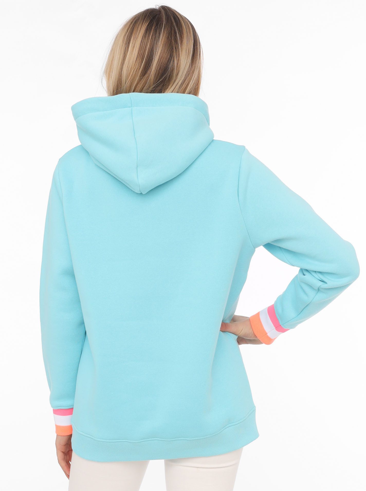 Zwillingsherz Hoodie met maritieme boodschap, grappige meeuwen, kangoeroezakken en borduursel