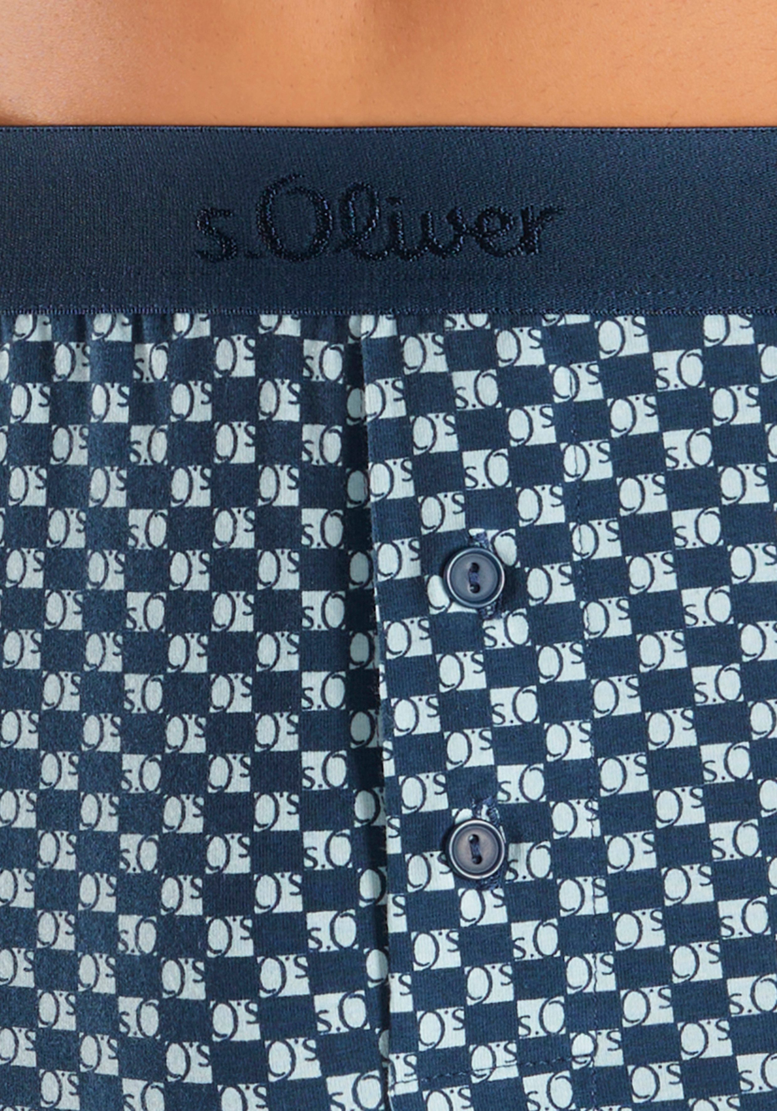 s.Oliver RED LABEL Beachwear Wijde boxershort unikleur en gedessineerd (set 2 stuks)