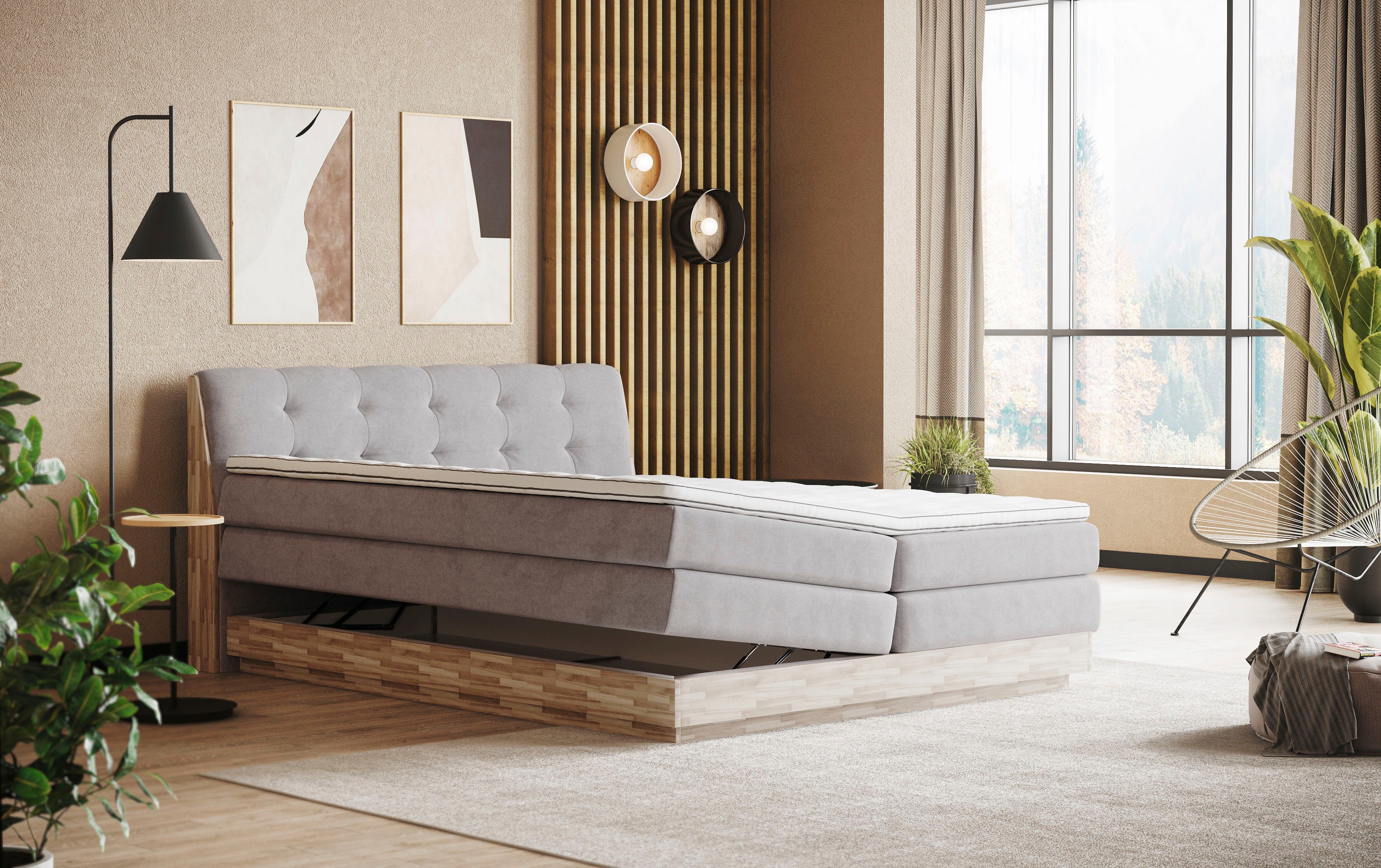 Home affaire Boxspring Naome Boxspring bed, inclusief matrastopper