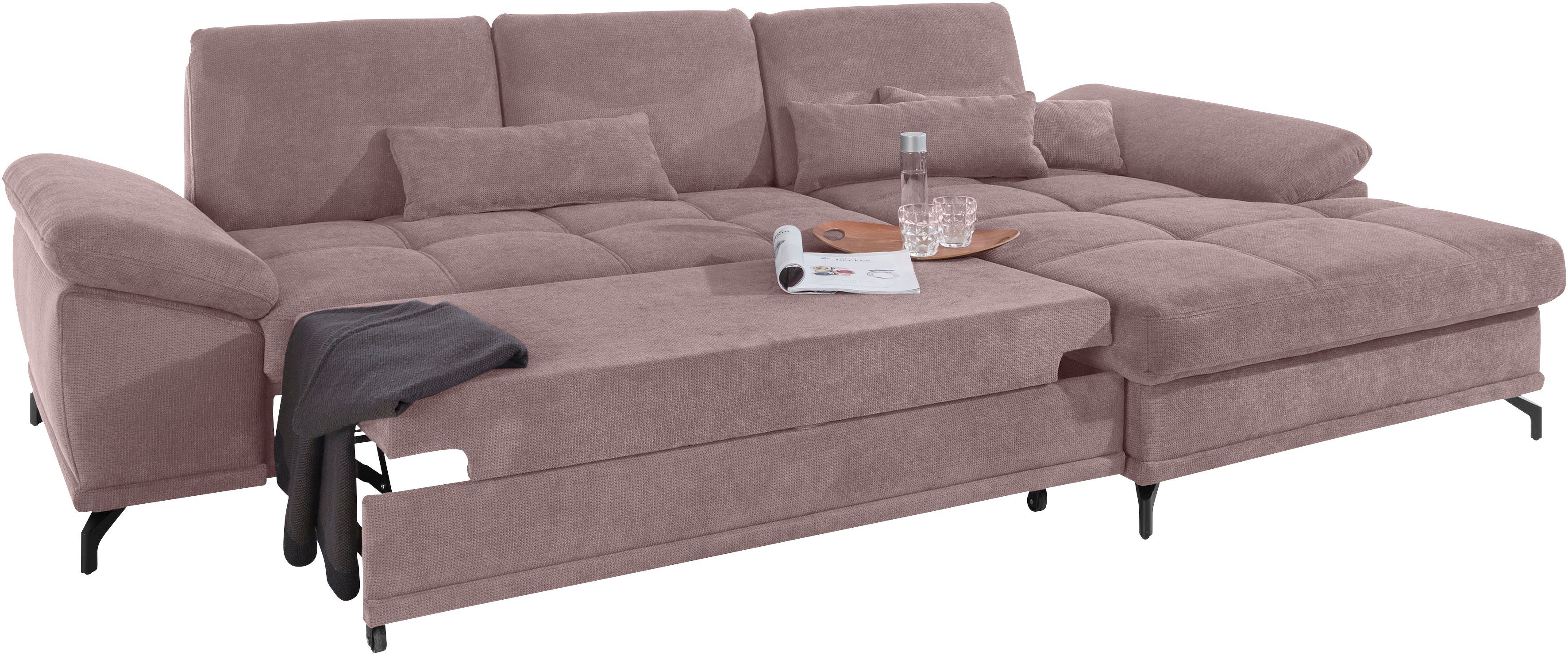 Places of Style Hoekbank Costello L-vorm, met zitdiepteverstelling, armleuningverstelling en