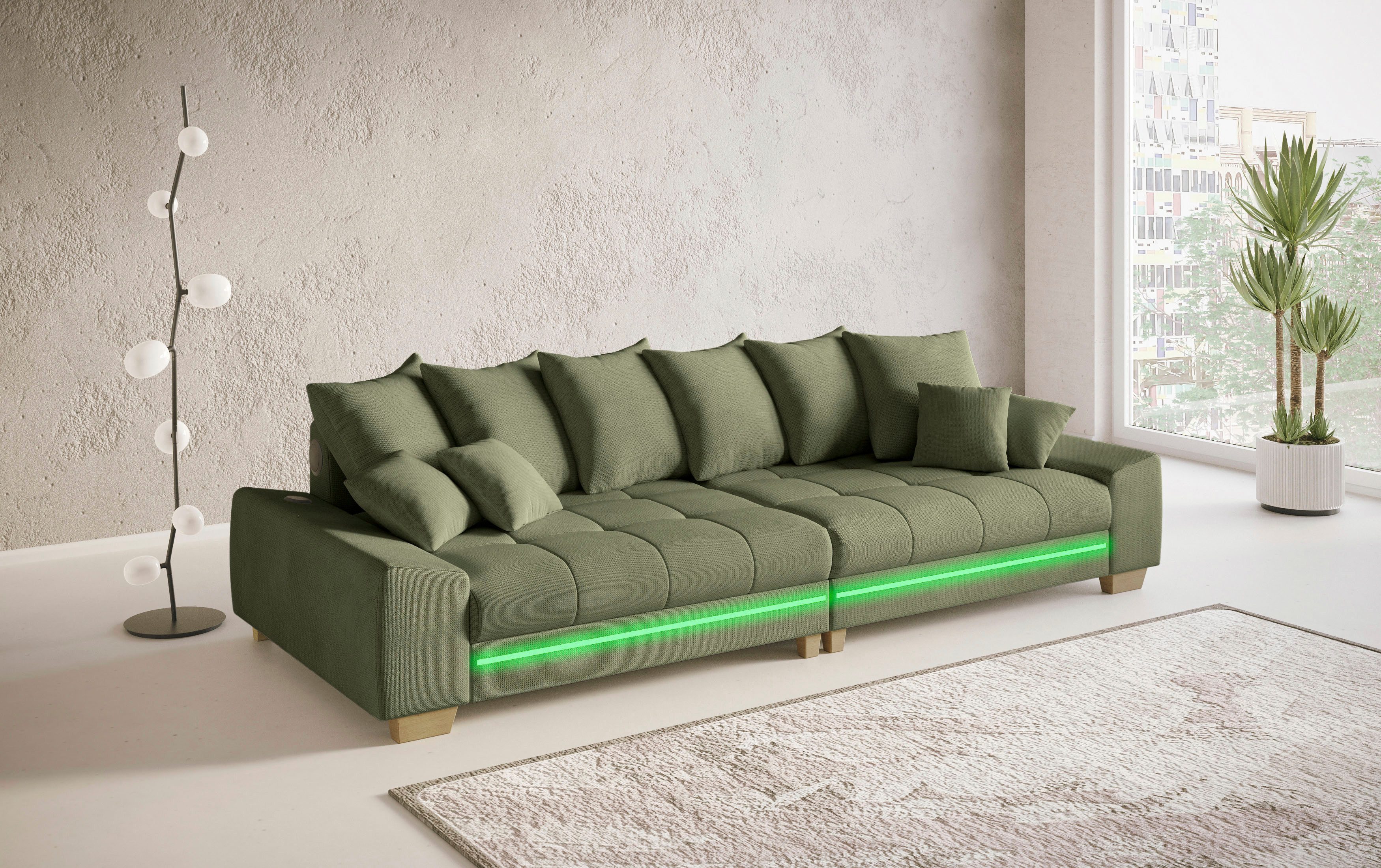 Mr. Couch Megabank Nikita II met rgb-led, bluetooth-geluidssysteem, koudschuim