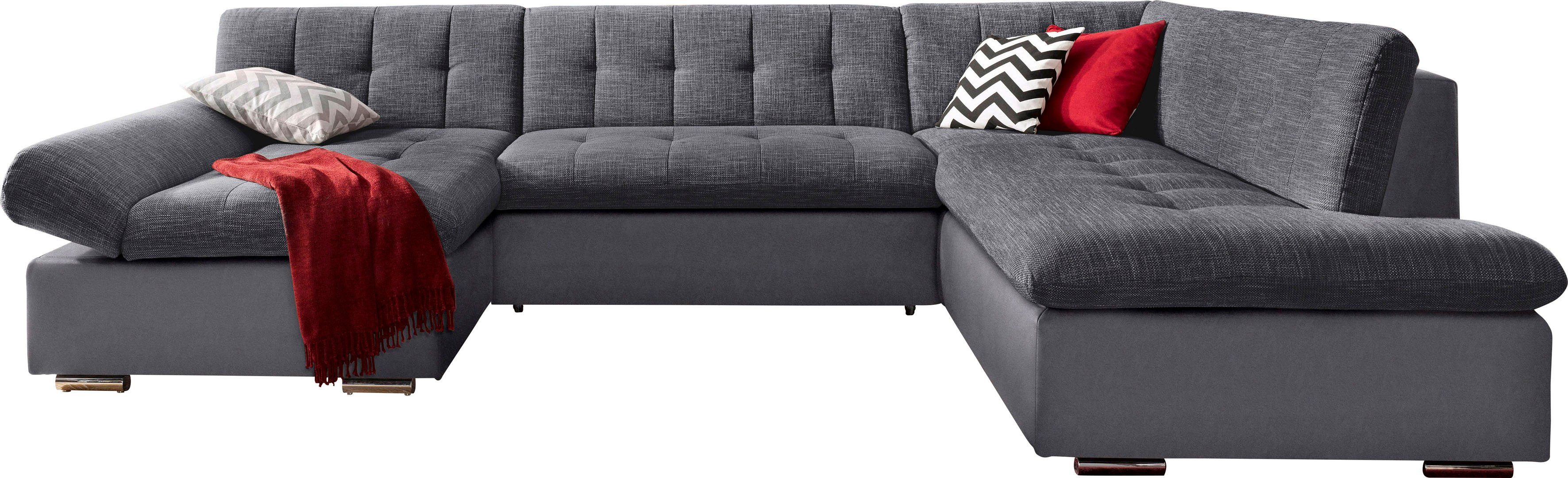 TRENDMANUFAKTUR Zithoek Reggae modern en comfortabel, actuele materiaalcombinatie, U-vorm