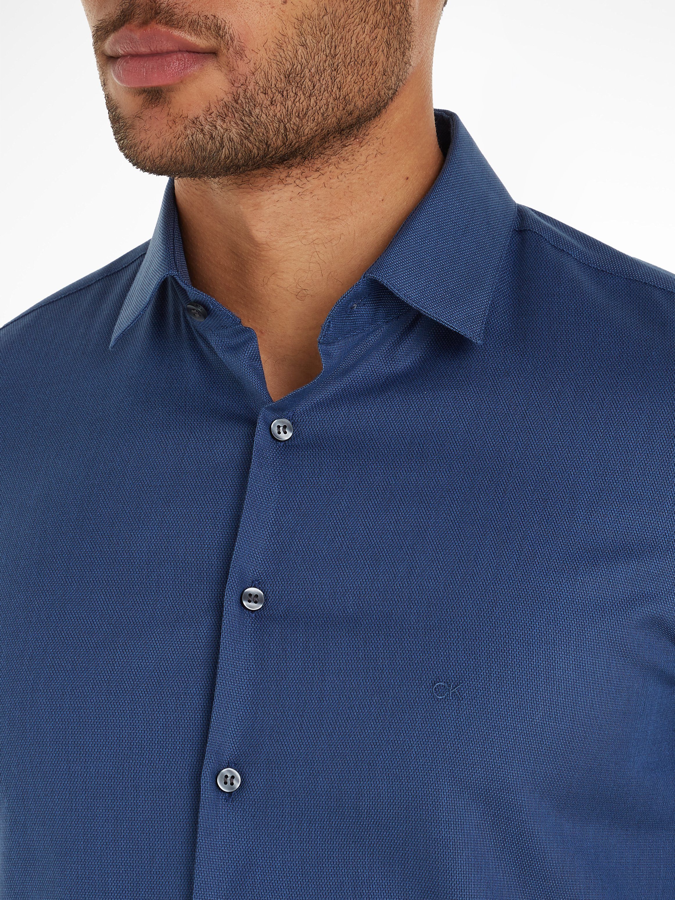 Calvin Klein Overhemd met lange mouwen TONAL STRUCTURE SLIM SHIRT