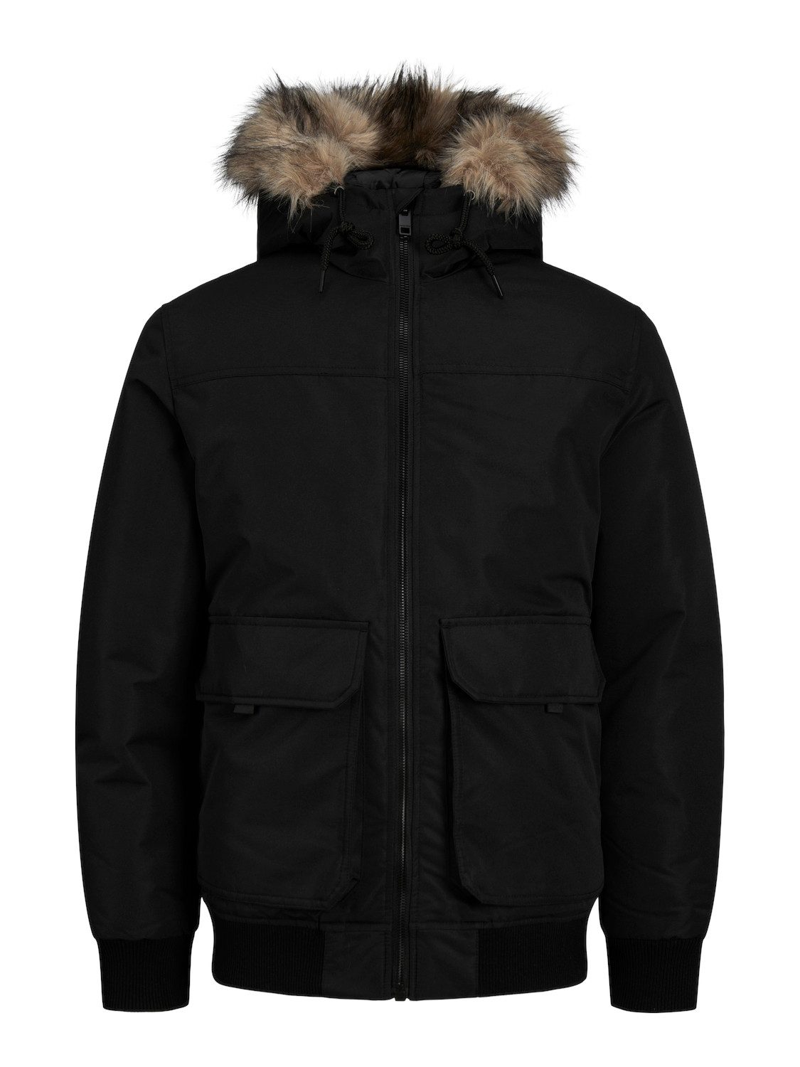 Jack & Jones Bomberjack JJCONSTRUCT FAUX FUR BOMBER Capuchon met afneembare kunstbont rand