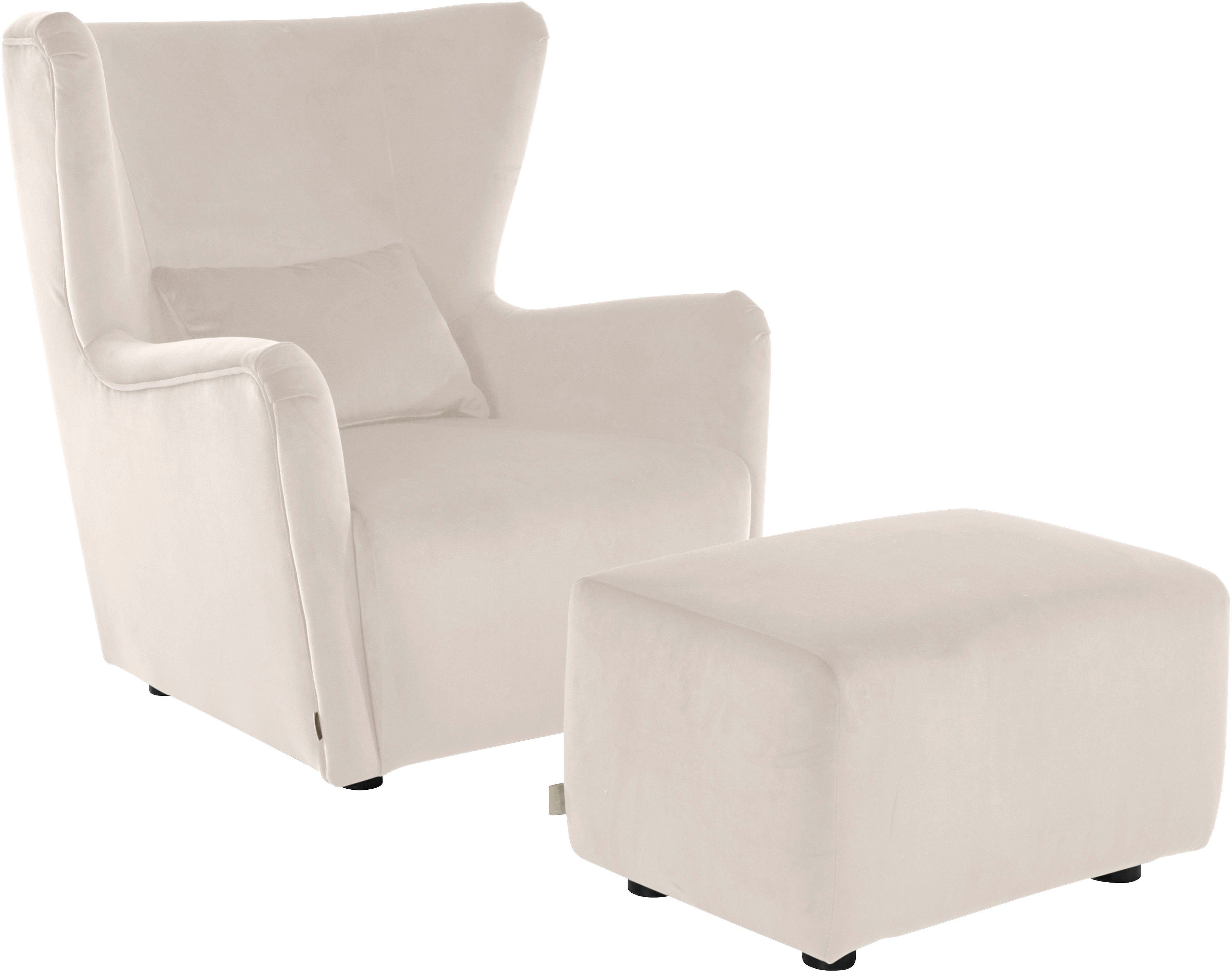 LeGer Home by Lena Gercke Oorfauteuil Levke Stoel naar keuze met of zonder hocker