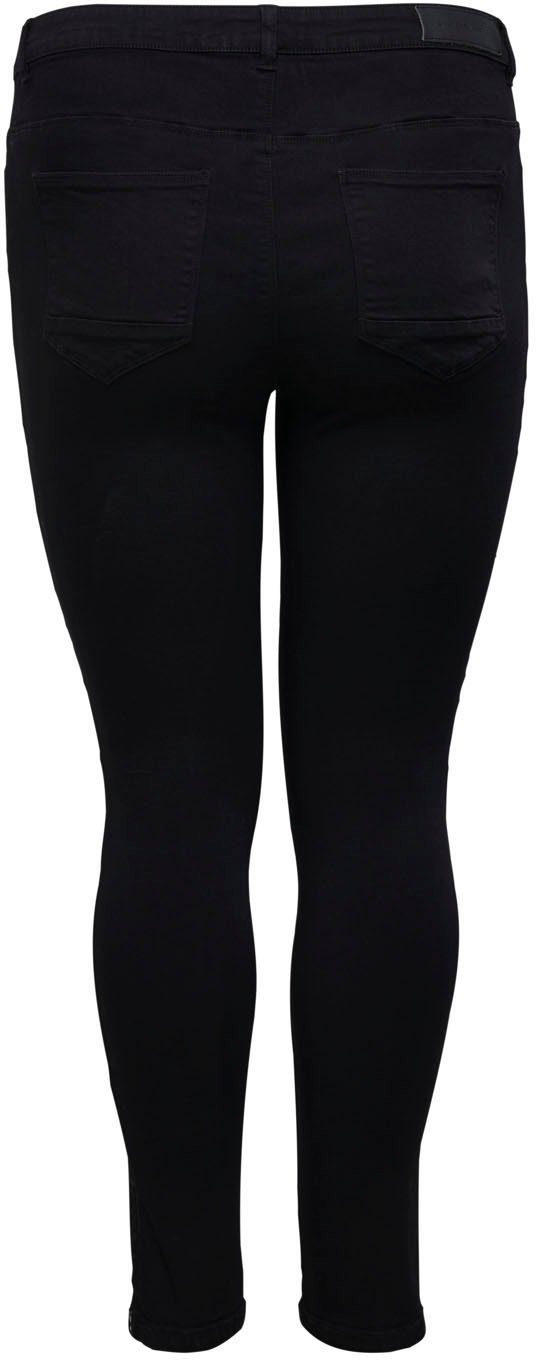 ONLY CARMAKOMA Skinny fit jeans CARKARLA REG SK ANKLE ZIP JNS met ritssluiting onder in de pijpen