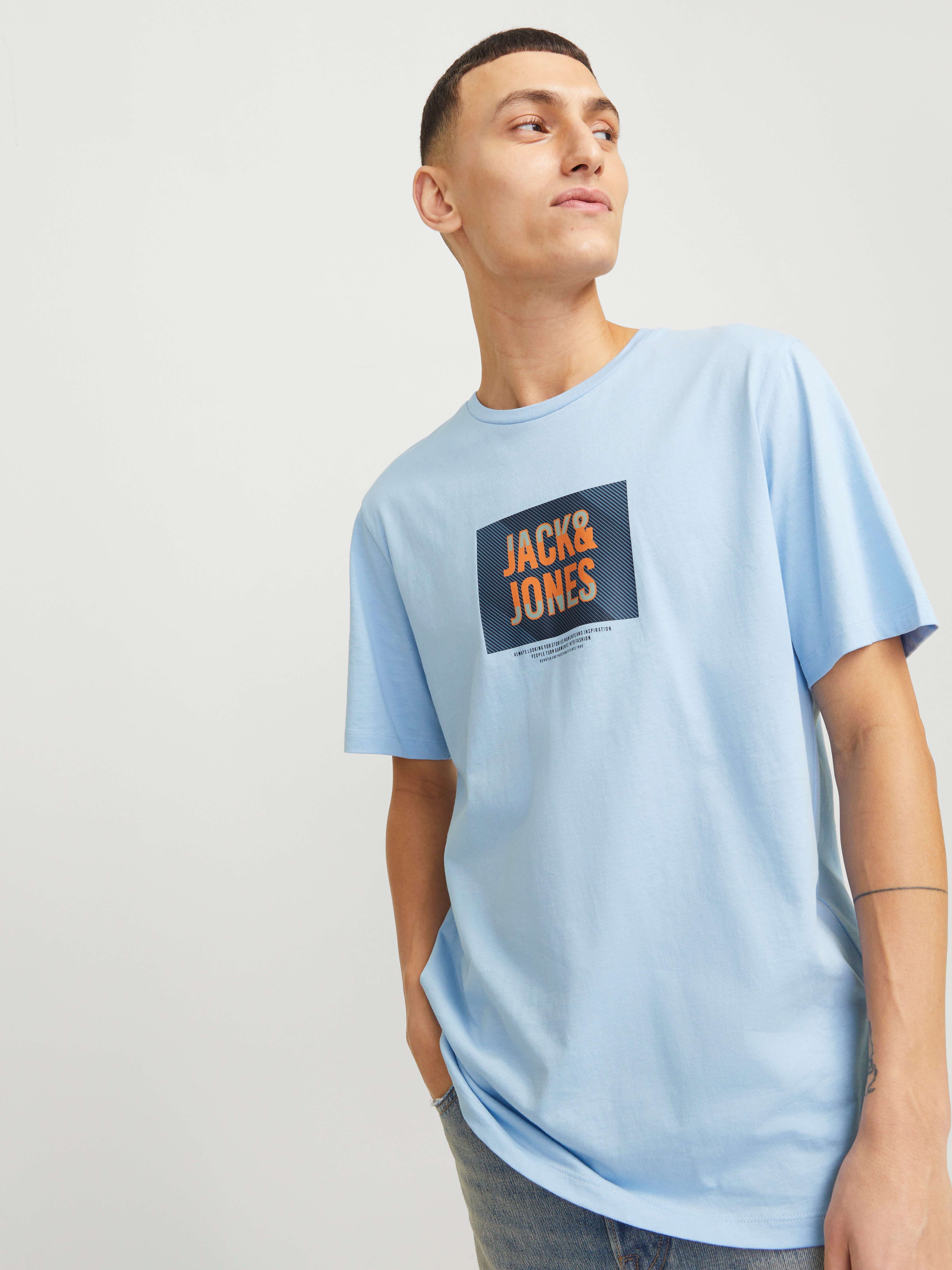 Jack & Jones Shirt met print JJHUDSON TEE SS CREW NECK