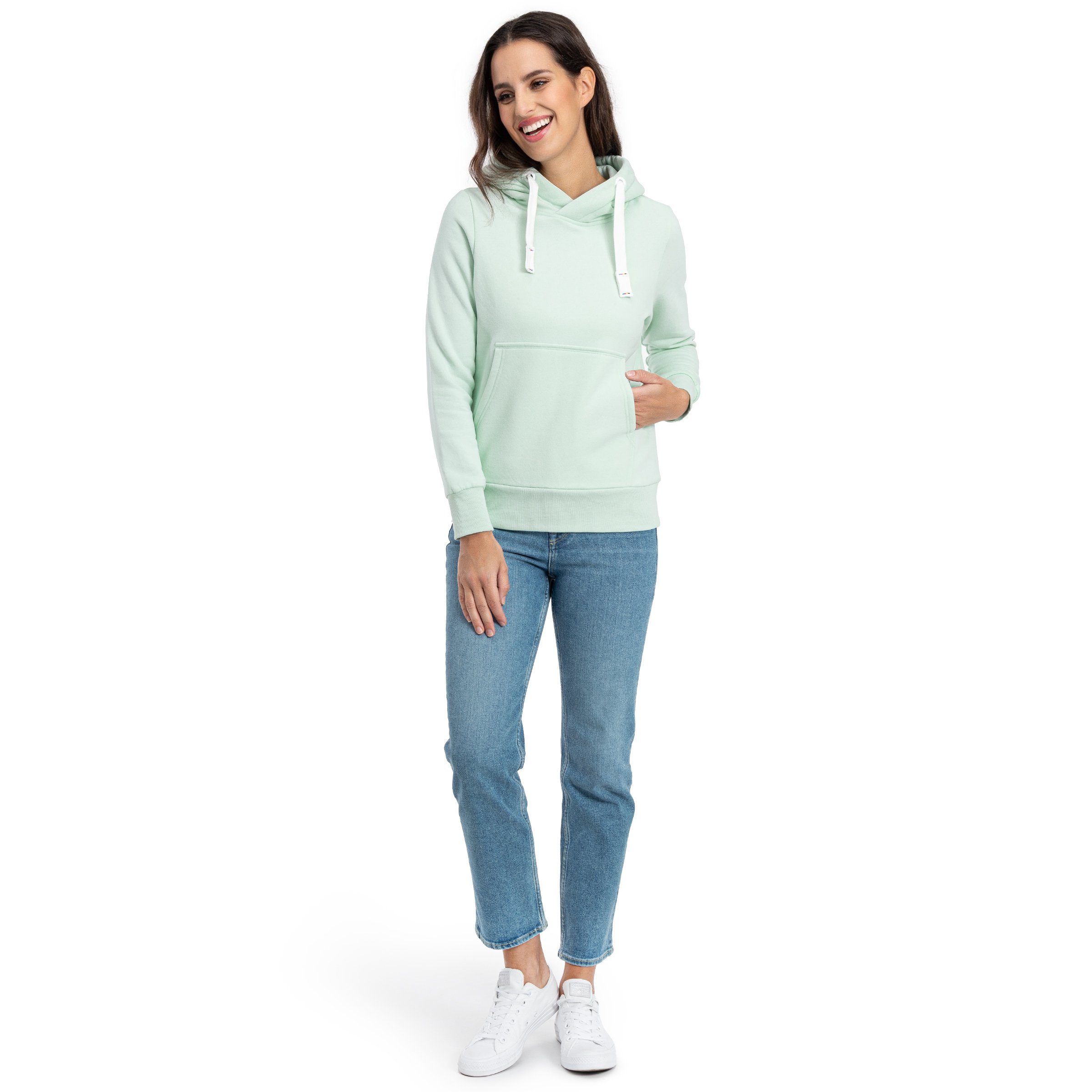 DEPROC Active Hoodie HildaCMYK II WOMEN zachte fleecejack met kangoeroezak