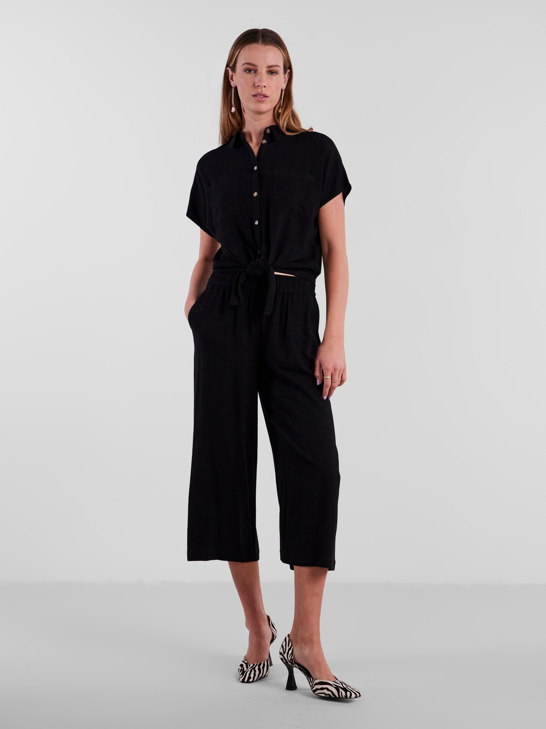 pieces Blouse met korte mouwen PCVINSTY SS LINEN TIE SHIRT NOOS