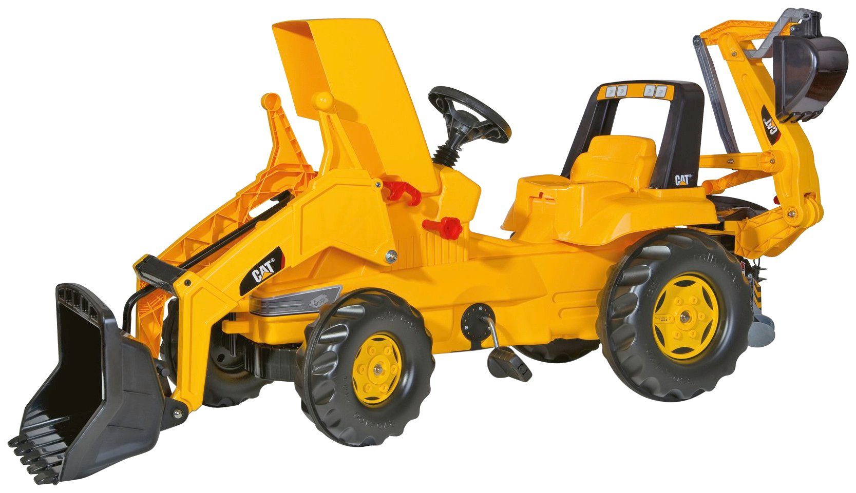 rolly toys® Trapauto CAT Kindertractor met lader en achterlader