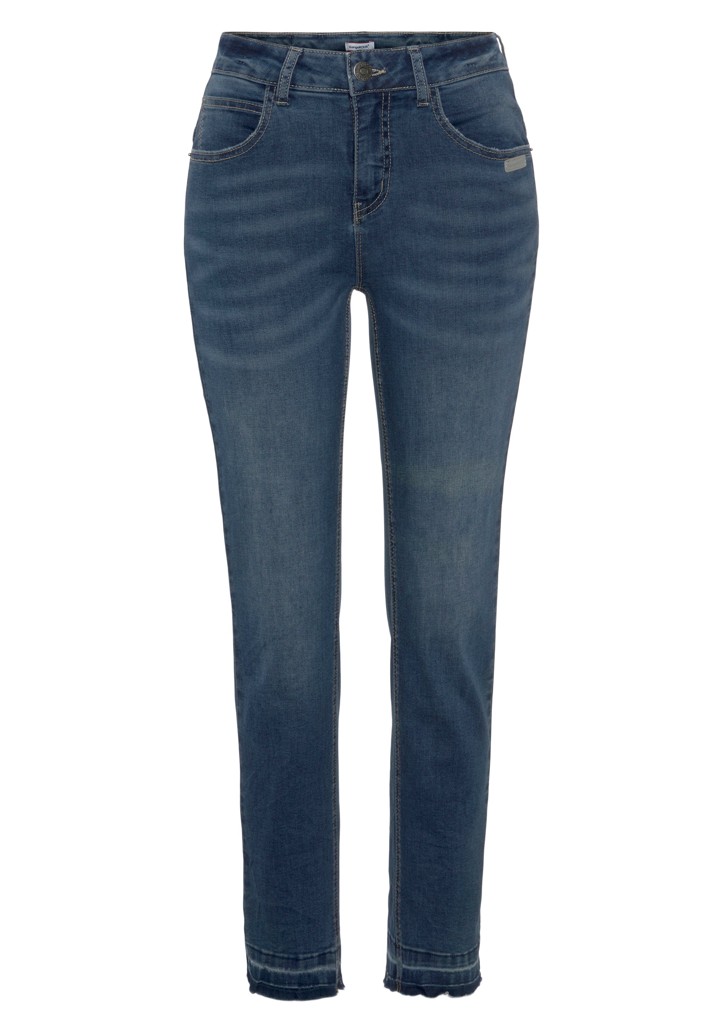 KangaROOS 7/8 jeans Culotte jeans rechte pasvorm, modieuze slijtage-effecten, normale taille