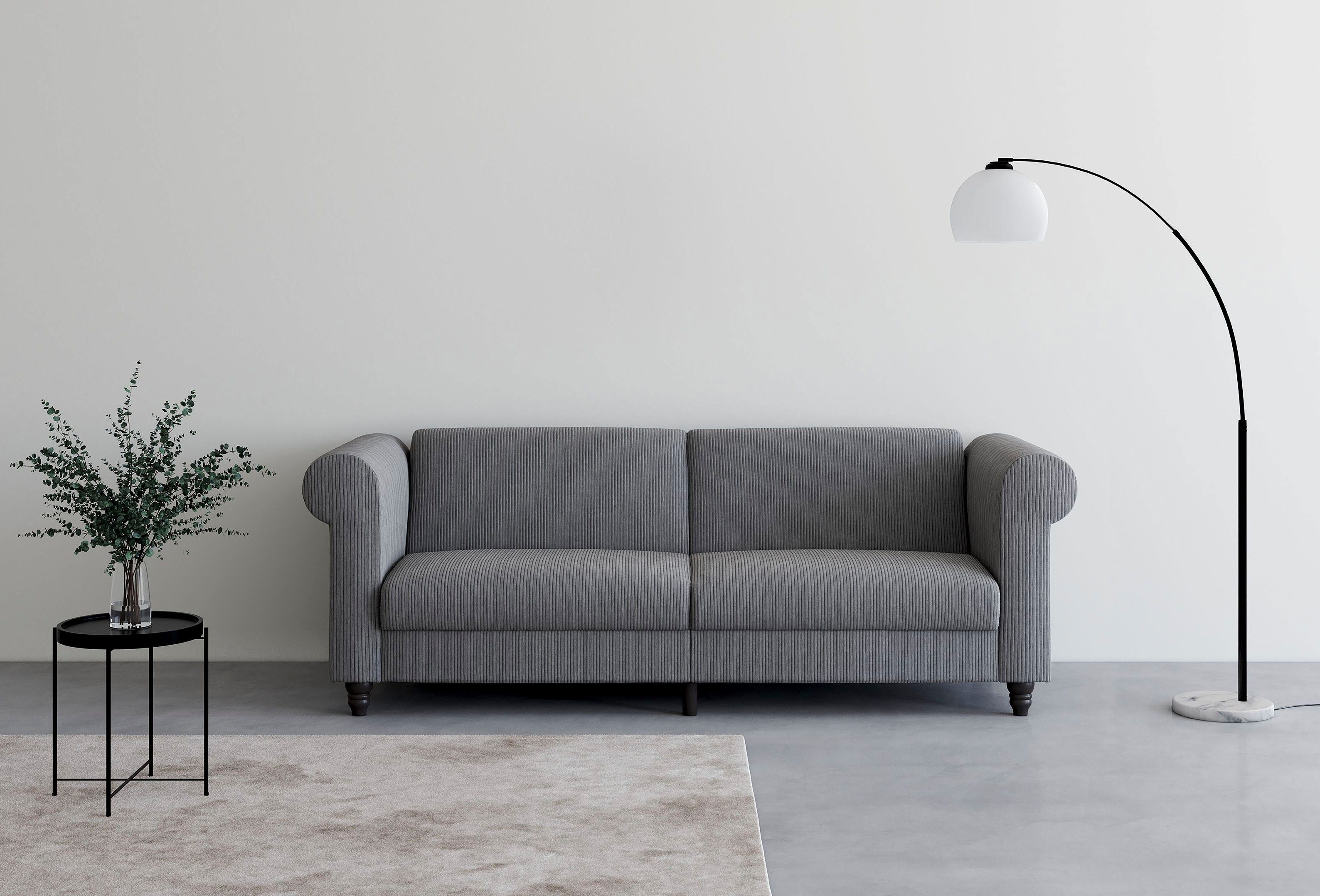 Dorel Home 3-zitsbank Felix II, slaapbank 236 cm(ligoppervlak 108 x 190 cm), rugleuning grijs, 3-zitsbanken