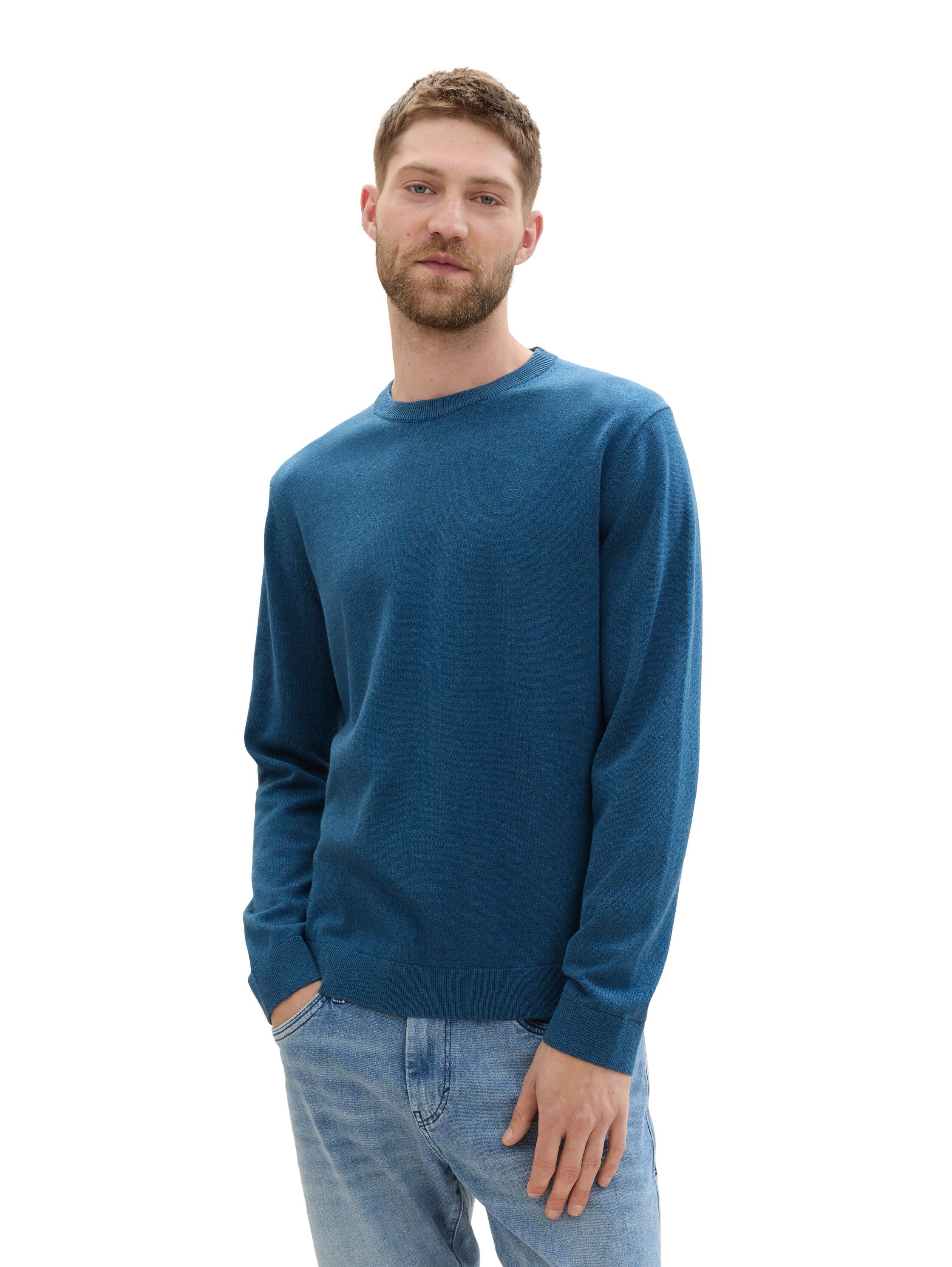 Tom Tailor Gebreide pullover met labelstitching model 'BASIC'