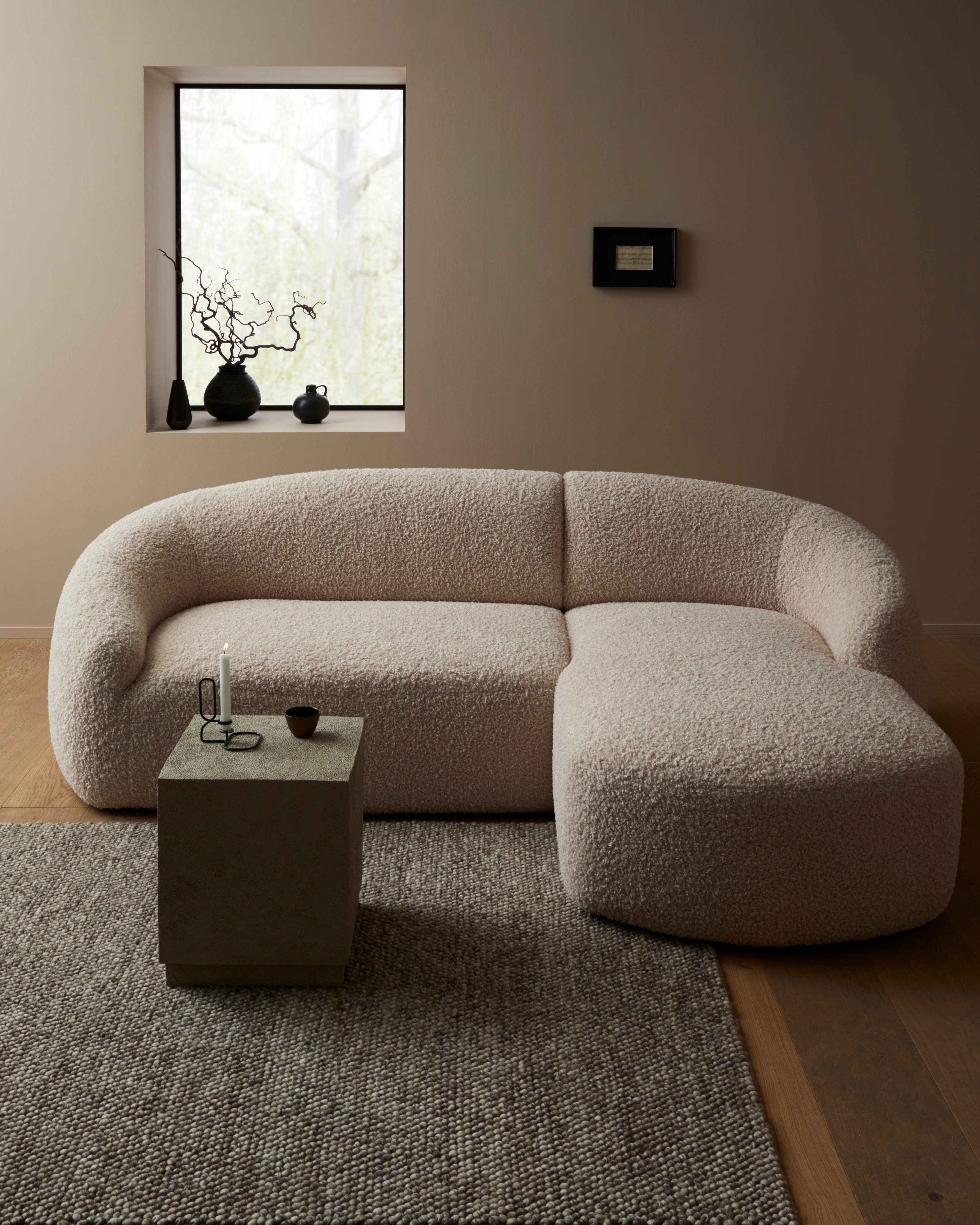 LeGer Home by Lena Gercke Wollen kleed Ainhoa, handgeweven, wol uni, wol, handgeweven vloerkleed, woonkamer, slaapkamer, eetkamer