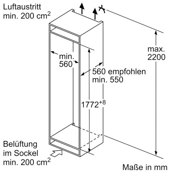 BOSCH Inbouw koel-vriescombinatie KIN86VSE0, 177,2 cm x 54,1 cm