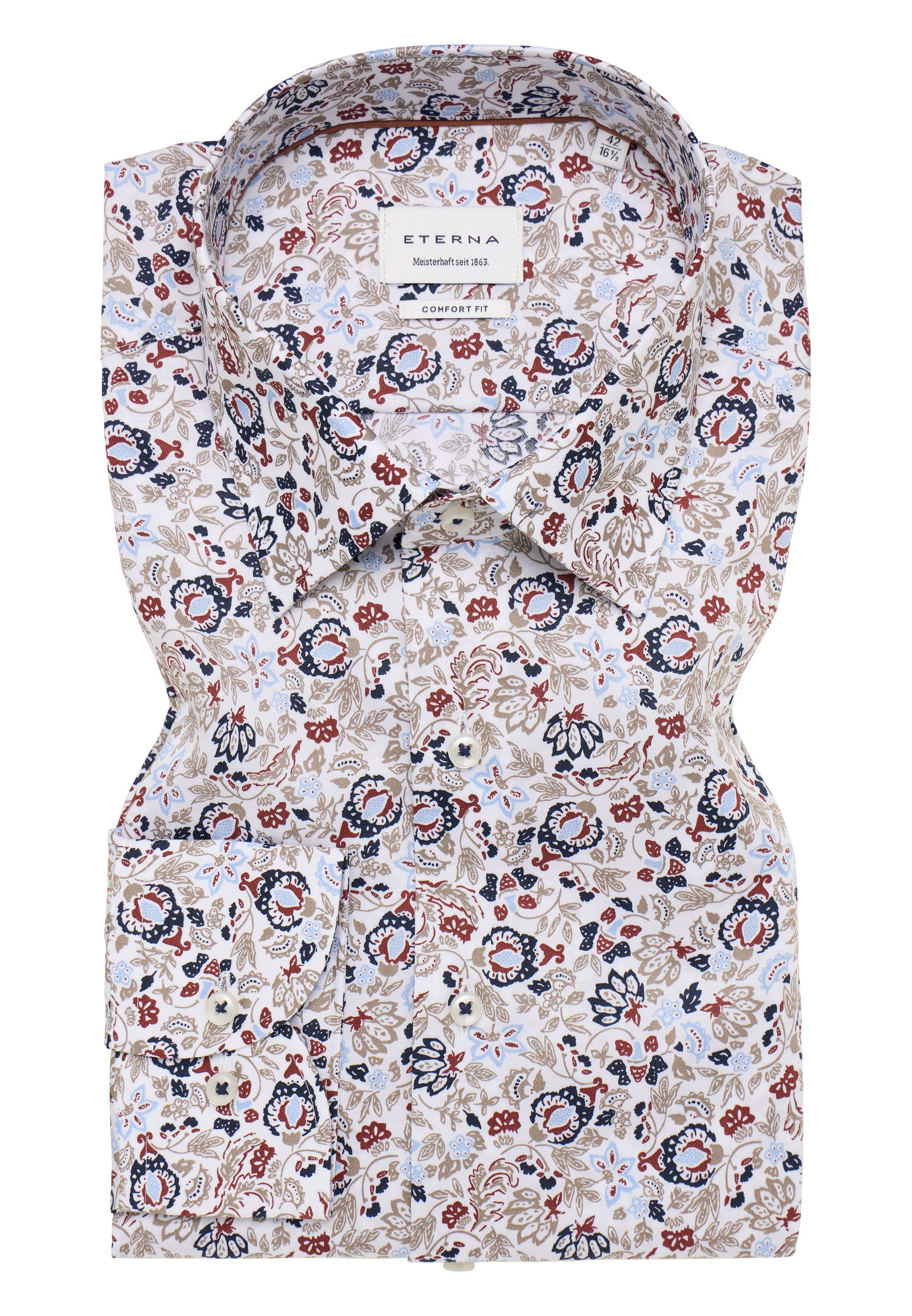 Eterna Overhemd met lange mouwen Comfort fit NON IRON (strijkvrij)