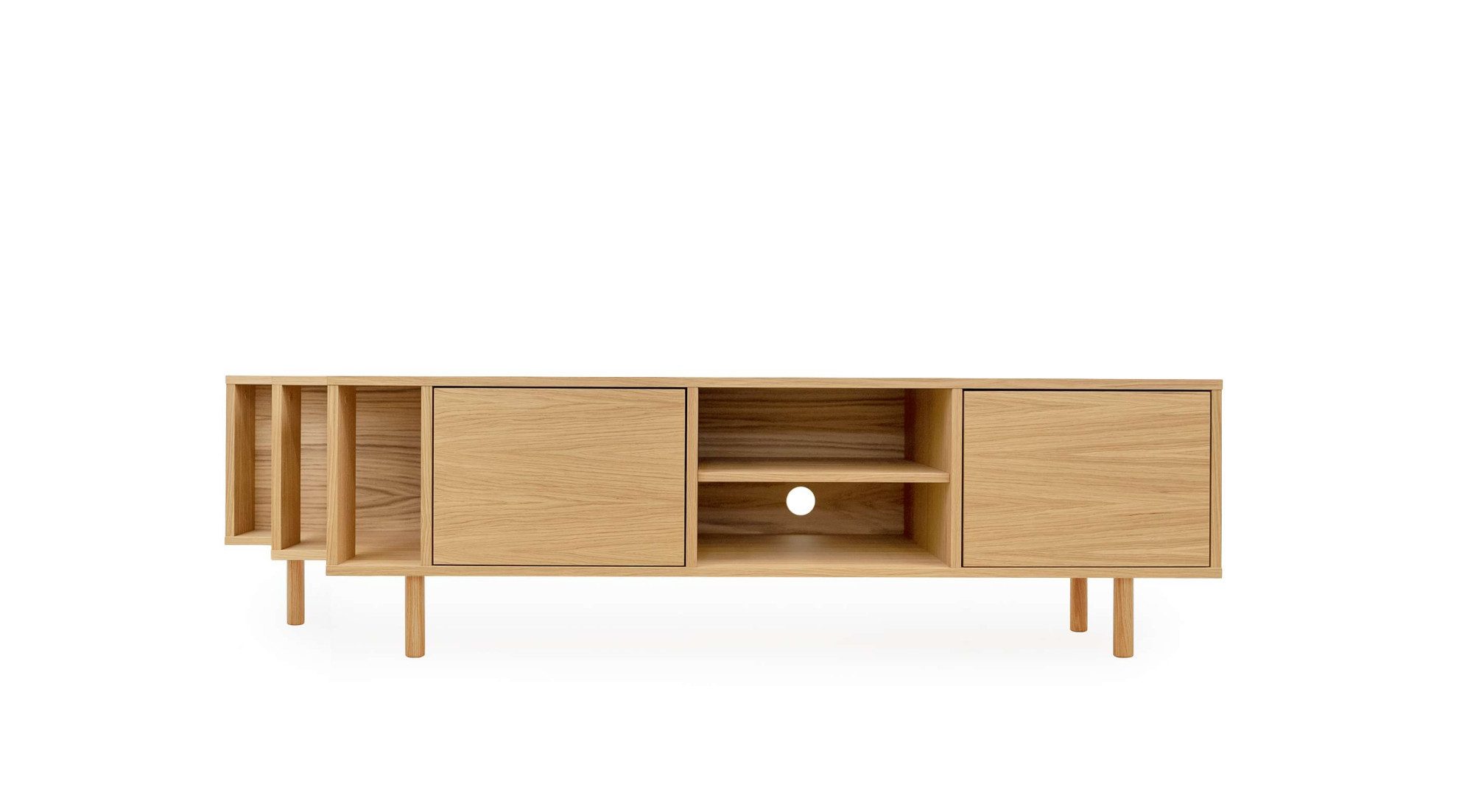 Woodman Tv-meubel Shift met echt houtfineer van eiken, breedte 189 cm, met push-to-open