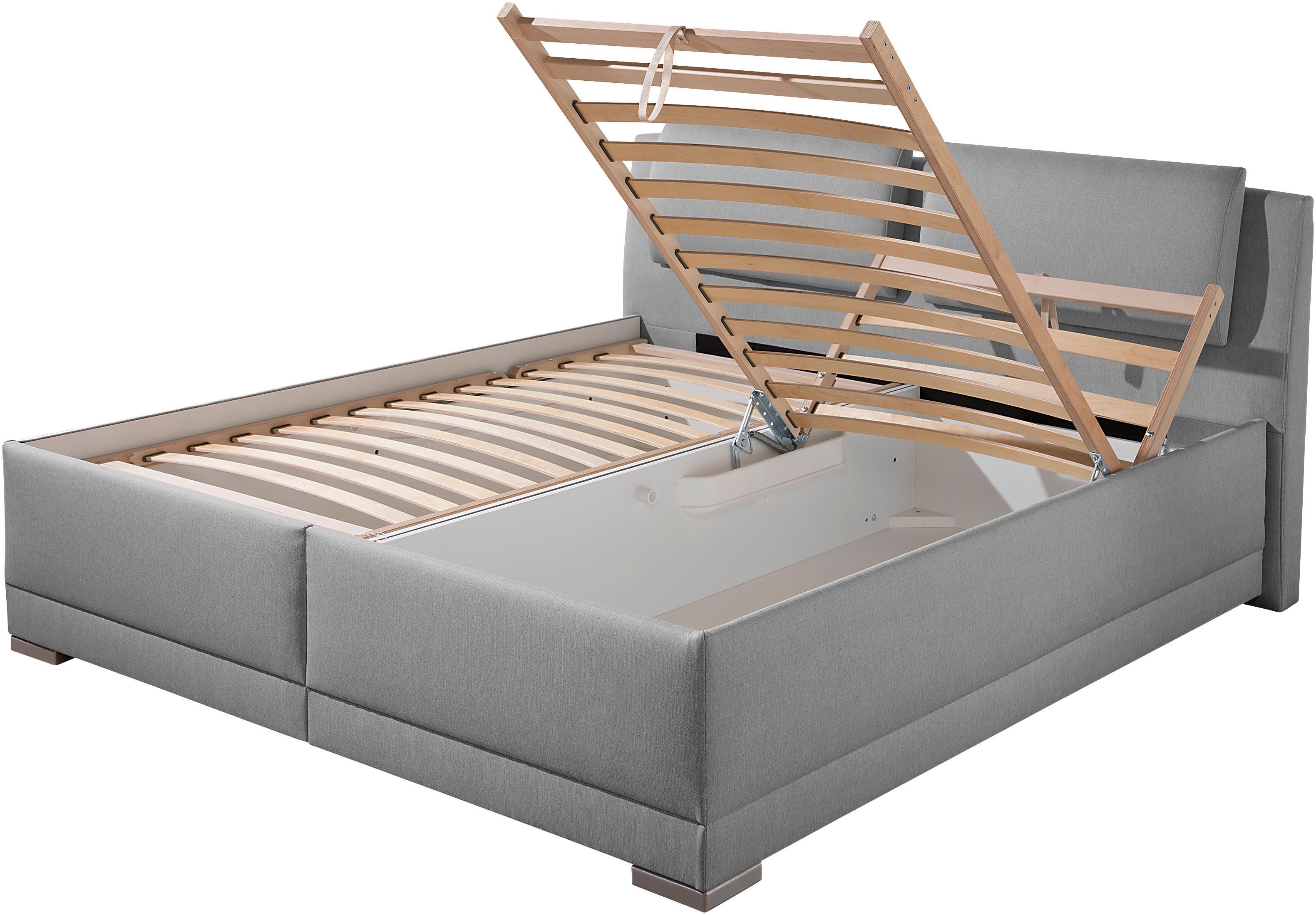Maintal Gestoffeerd bed Oderzo met bedkist, verstelbare hoofdsteun, matrassen in h2 of h3 ter keuze