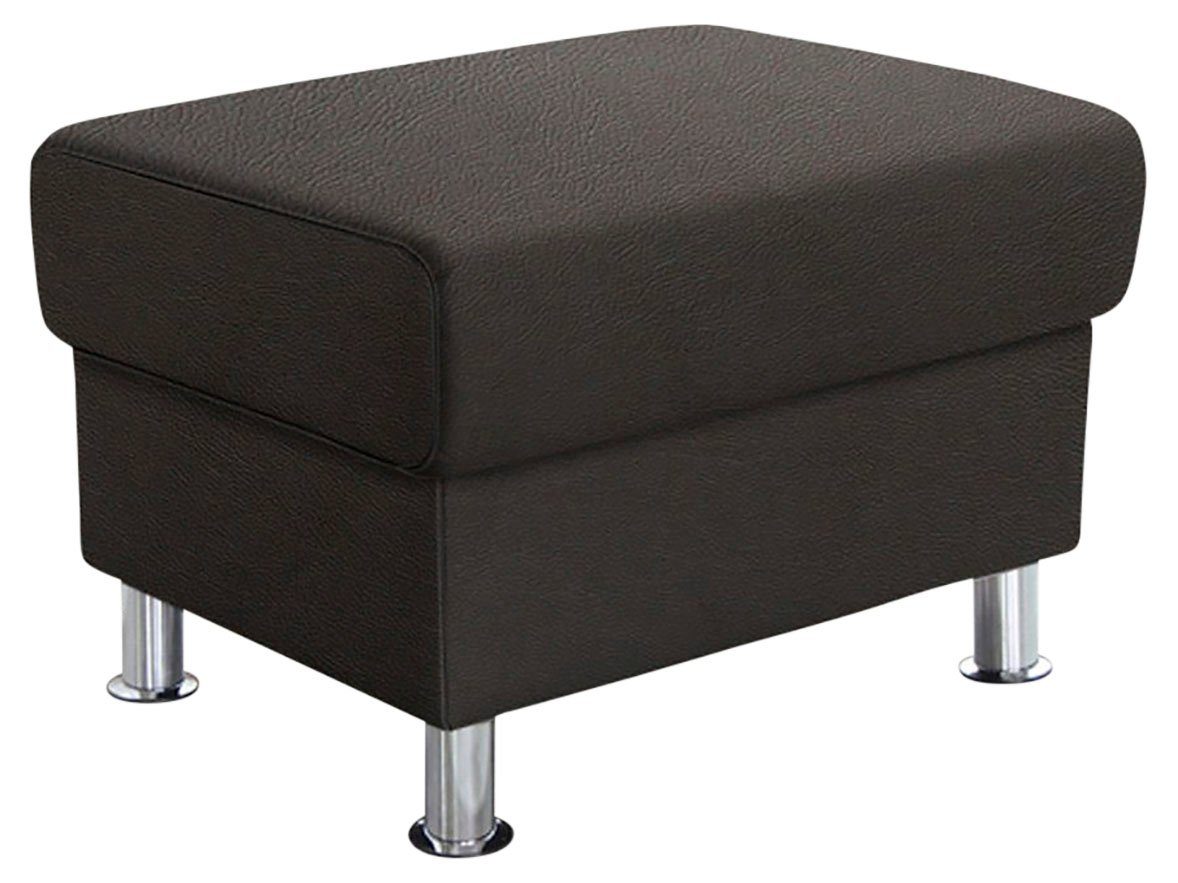 TRENDMANUFAKTUR Hocker Rondo, poef bij de serie, breedte 67 cm, chromen voeten Voetenbank optioneel met verenkern, in verschillende bekledingen bestelbaar