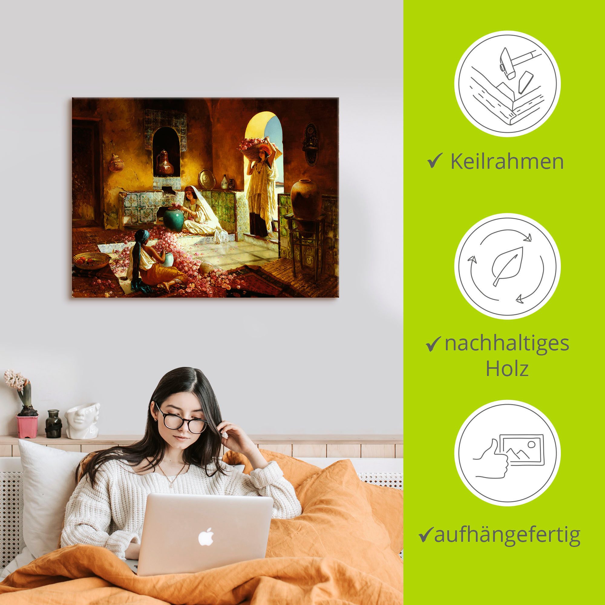 Artland Artprint De rozenoogst als artprint op linnen, poster in verschillende formaten maten
