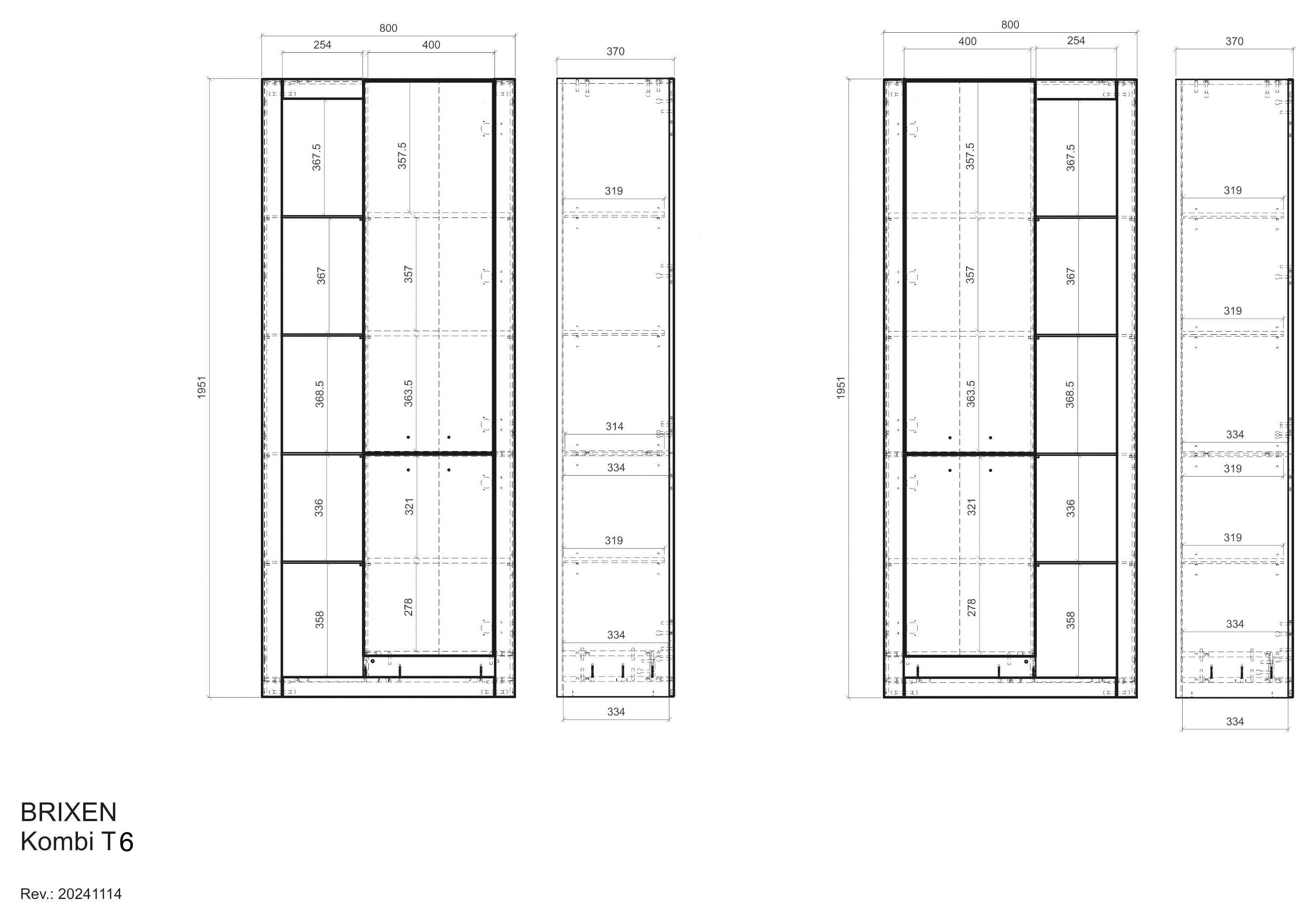 INOSIGN Wandmeubel Brixen, moderne opbouwwand, woonkamer set, eik Evoke decor met wit (set, 2-delig)