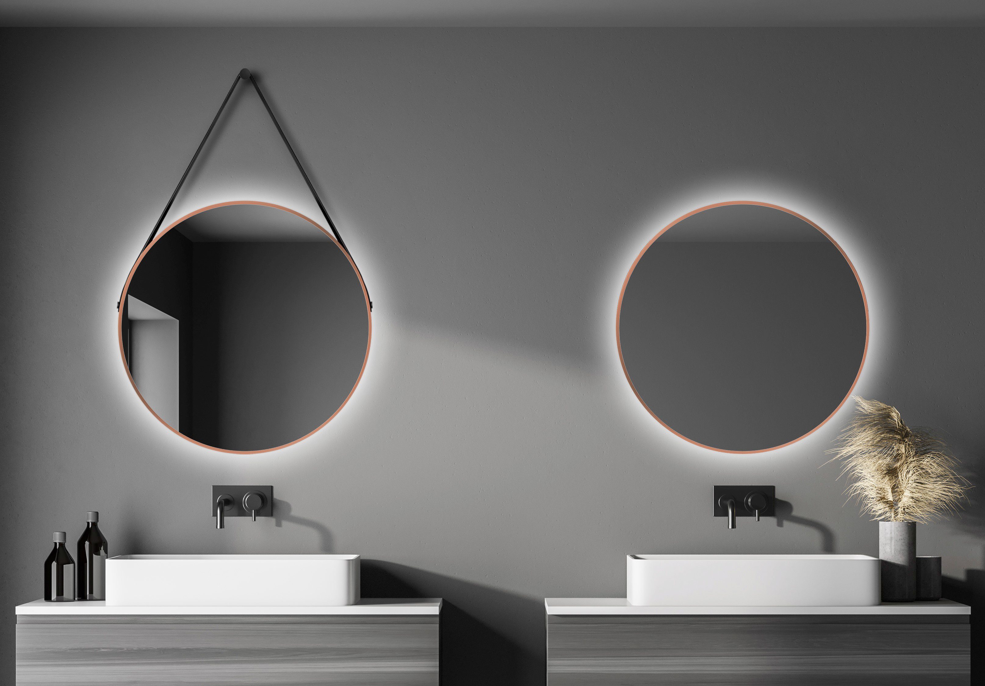 Talos Led-lichtspiegel rond, met indirecte ledverlichting, mat ø 80 cm