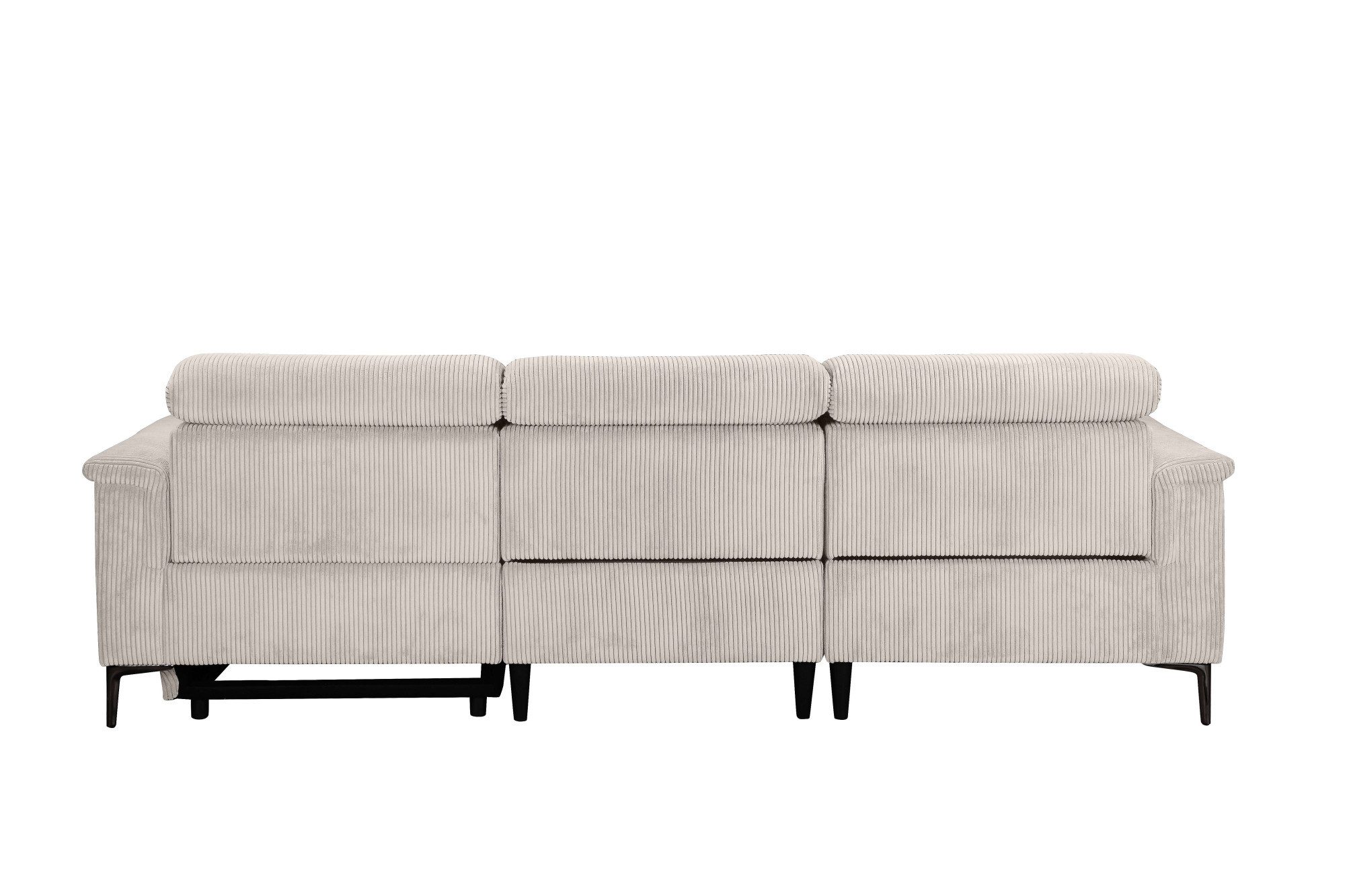 Places of Style Hoekbank Lund in cord, L-vorm, 261 cm, handmatige en elektrische relaxfunctie