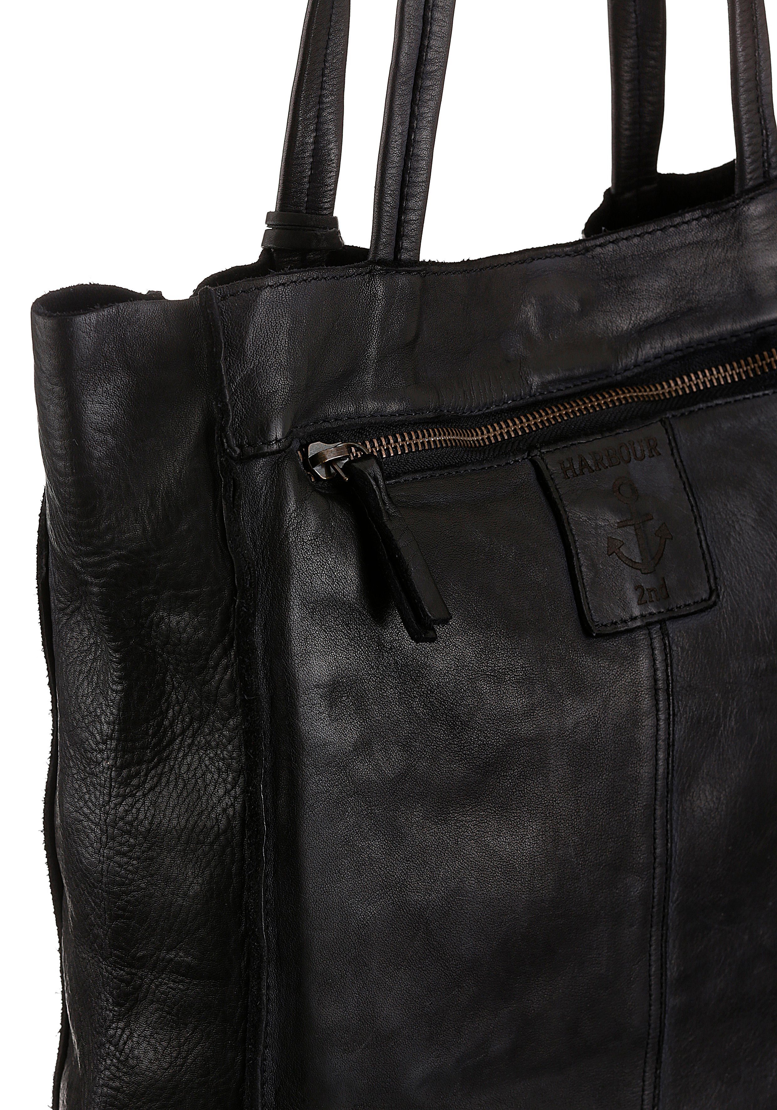 HARBOUR 2nd Shopper Elbe 1 van leer met kenmerkende merk-anker-label en sierhanger