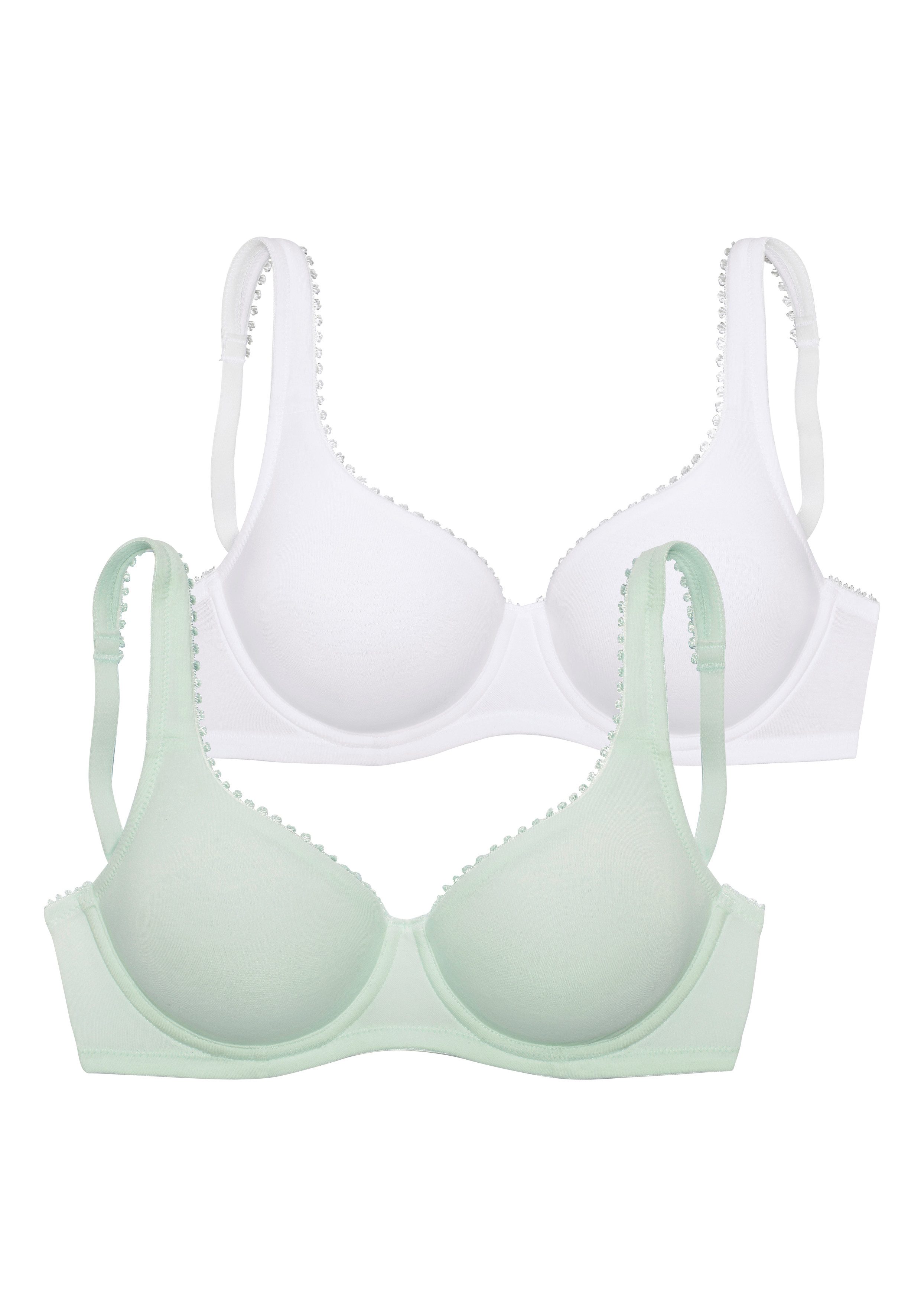 Petite fleur T-shirt-bh met beugel van zachte katoenkwaliteit (Set van 2)
