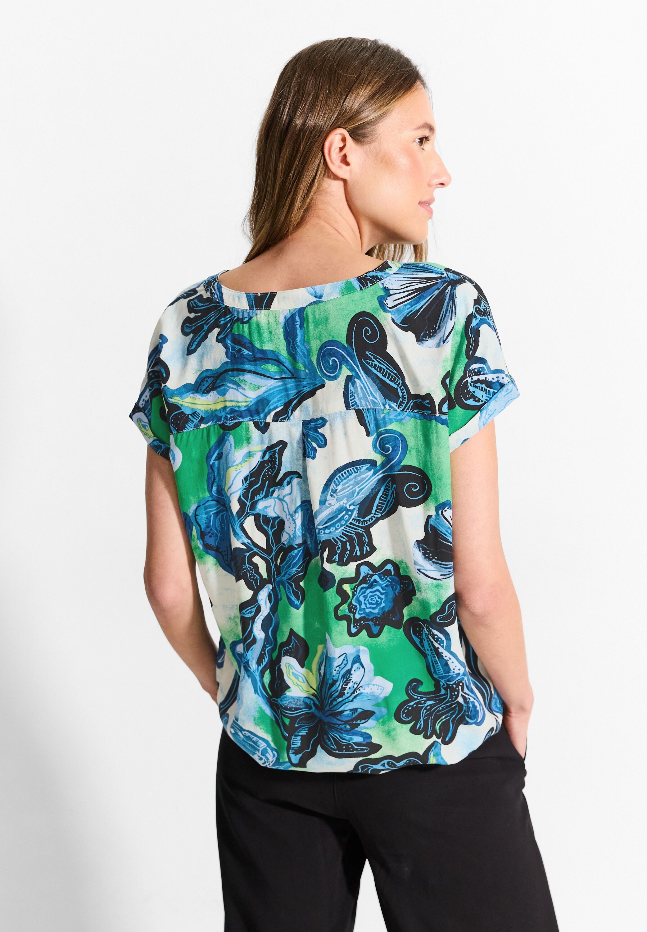 Cecil Blouse met korte mouwen van pure viscose
