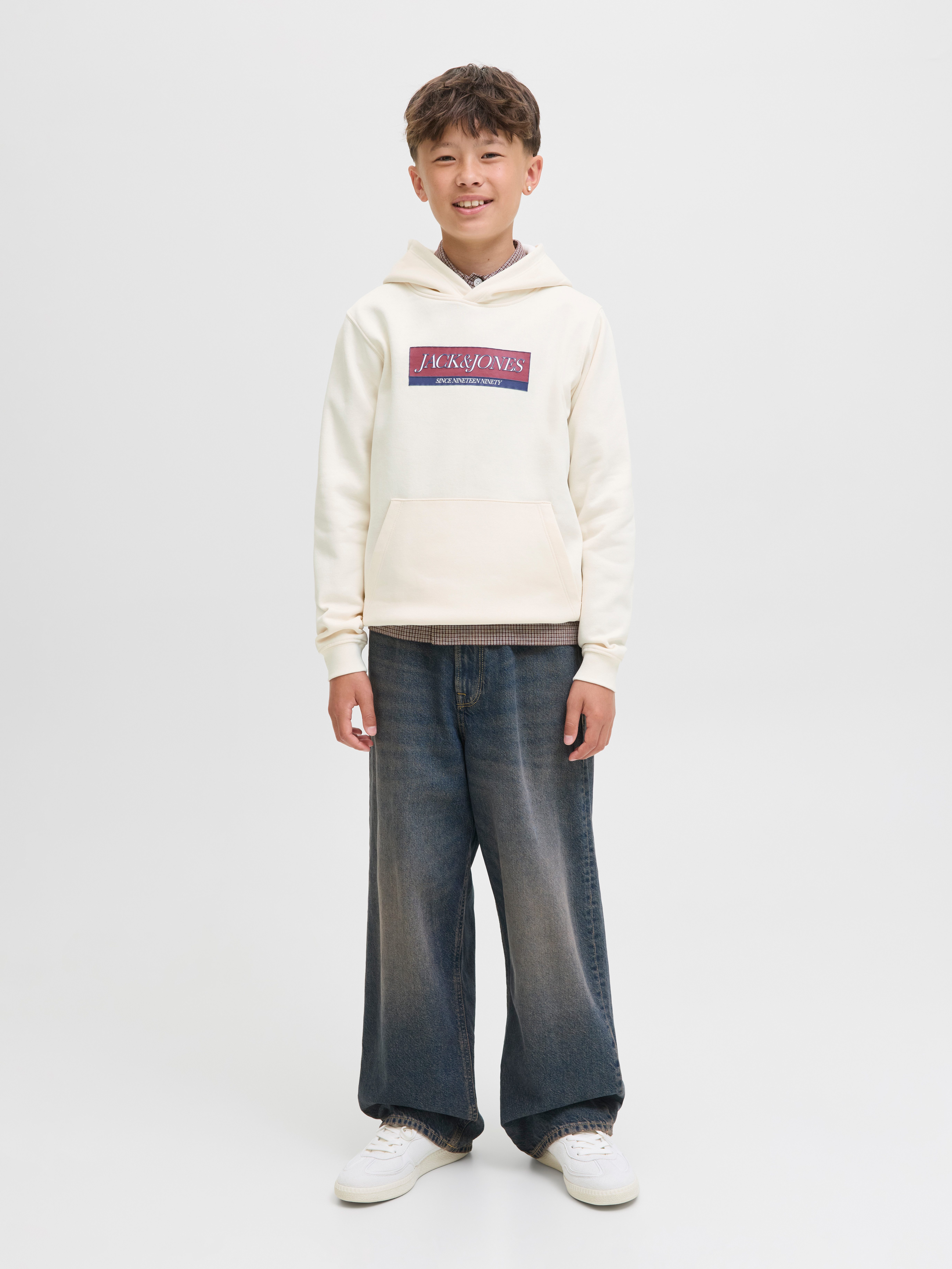 Jack & Jones Junior Hoodie JORINWOOD BLOCK BRANDING SWEAT NOOS JNR