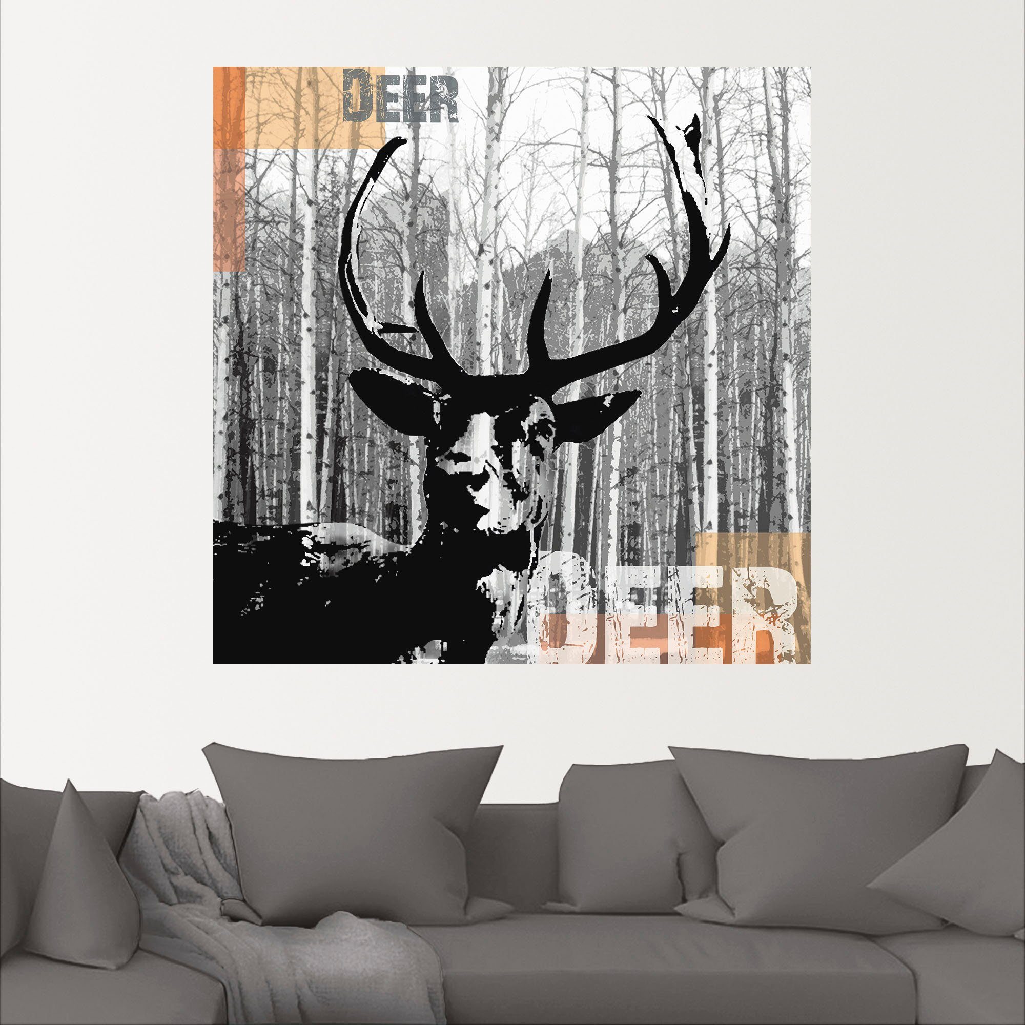 Artland Artprint Edelhert collage als artprint op linnen, poster, muursticker in verschillende maten