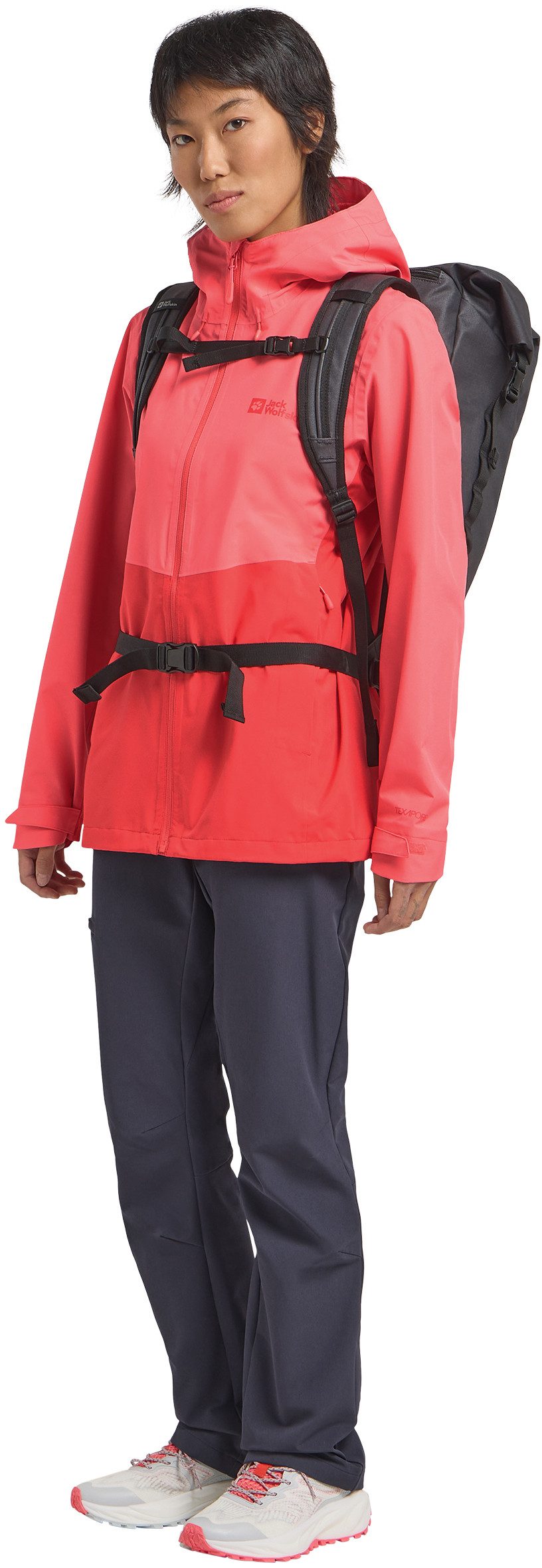 Jack Wolfskin Functioneel jack WEILTAL 2L JKT W Capuchon: vast verbonden met de jas