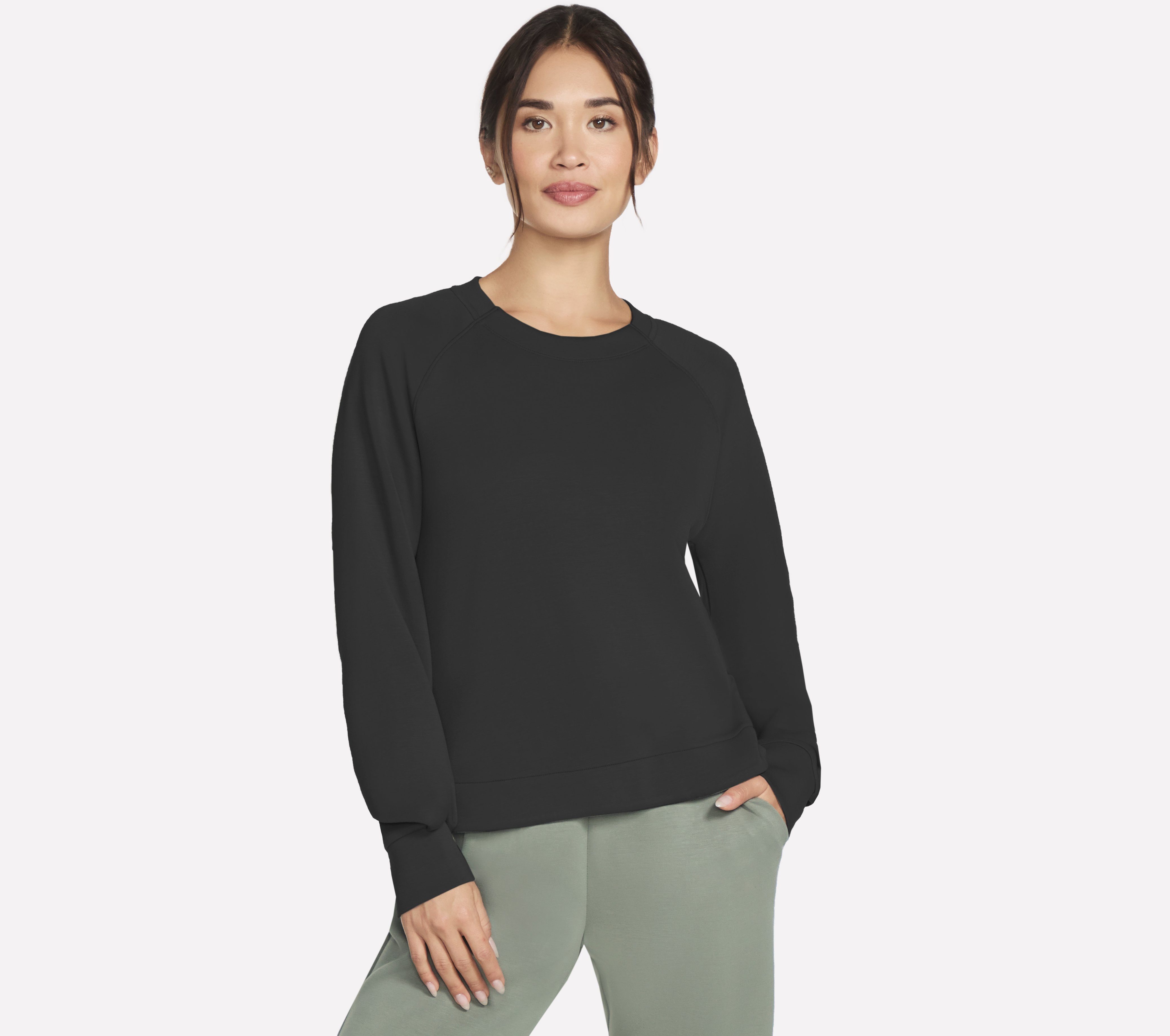 Skechers Trui met ronde hals SKECHLUXE ELEVATE CREWNECK dames truien & vesten maat XL (46/48) zwart