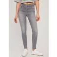 ltb skinny fit jeans amy met lange, extra strakke pijpbelijning, hoge taille en met stretch-aandeel in 5-pocketsstijl grijs