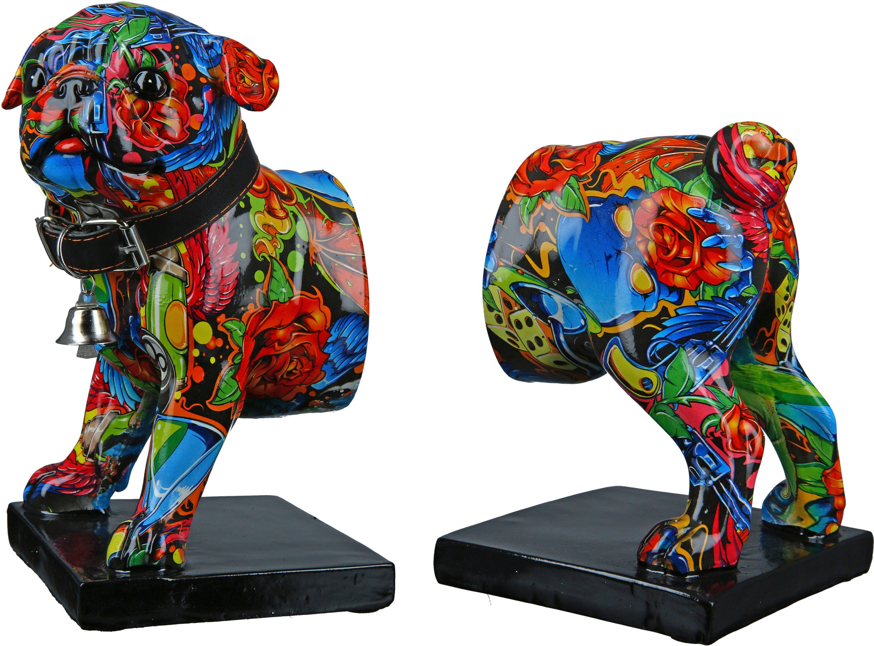 Casablanca by Gilde Dierfiguur Boekensteun set van 2 Mops Street Art (1 stuk)