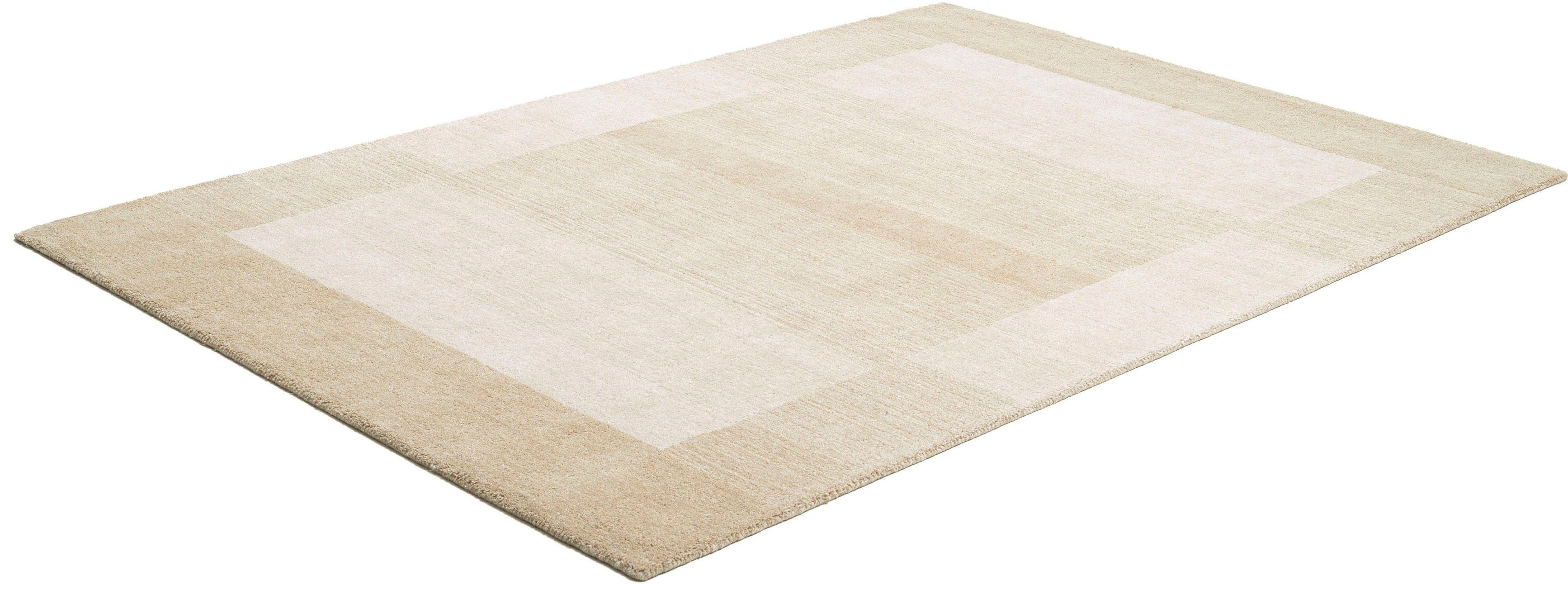 THEKO Wollen kleed Gabbeh super, Handgeweven vloerkleed, randdessin, zuivere wol, met de hand geweven