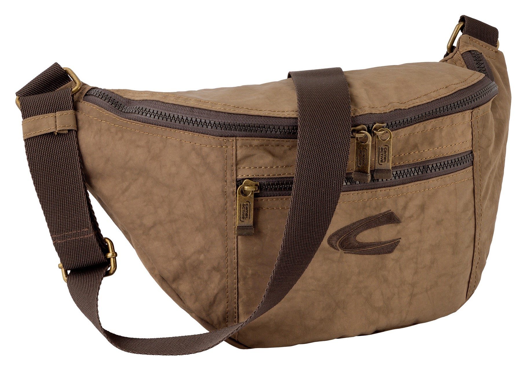 camel active Schoudertas Journey van licht robuust nylon, functioneel perfect voor alle levensomstandigheden heren schoudertassen beige
