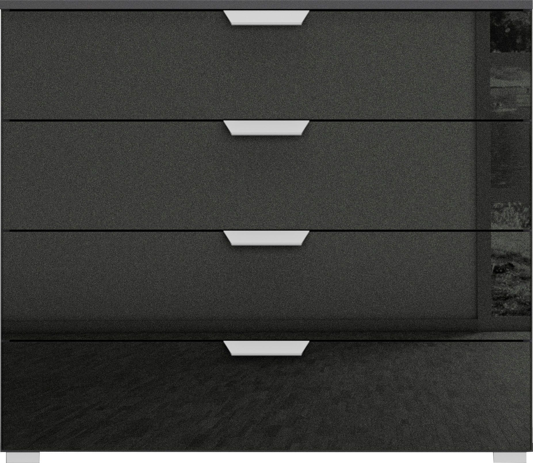 rauch Ladekast Sideboard ORIAS met decor- of hoogglansfront met 4 lades en 2 deuren en metalen grepen made in germany