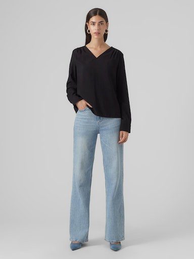 Vero Moda Blouse met lange mouwen VMLENA LS PLEAT TOP WVN NOOS